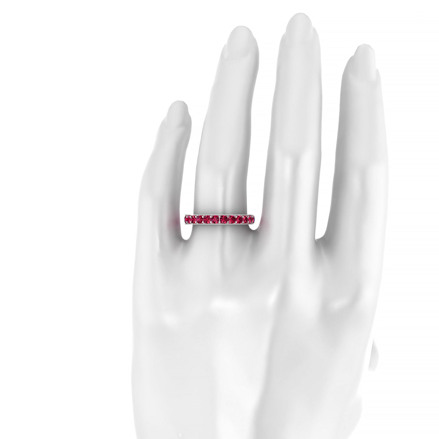 Fusion | 18k White Gold 2.5 mm Round Ruby Ring