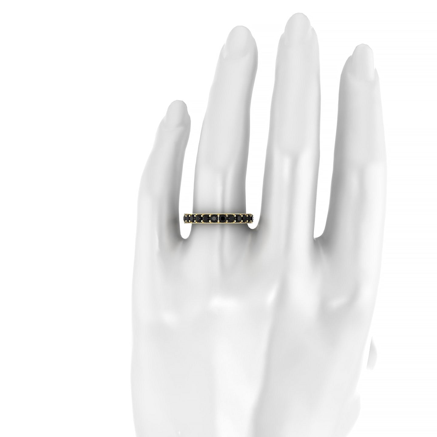 Fusion | 18k Yellow Gold 2.5 mm Round Black Diamond Ring
