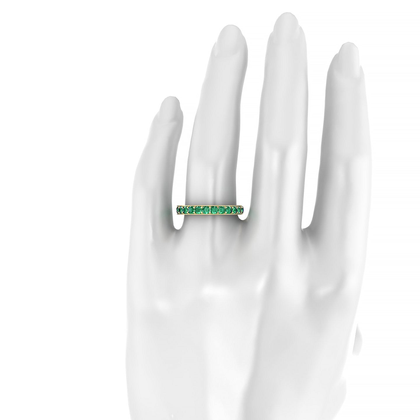 Fusion | 18k Yellow Gold 2.5 mm Round Emerald Ring
