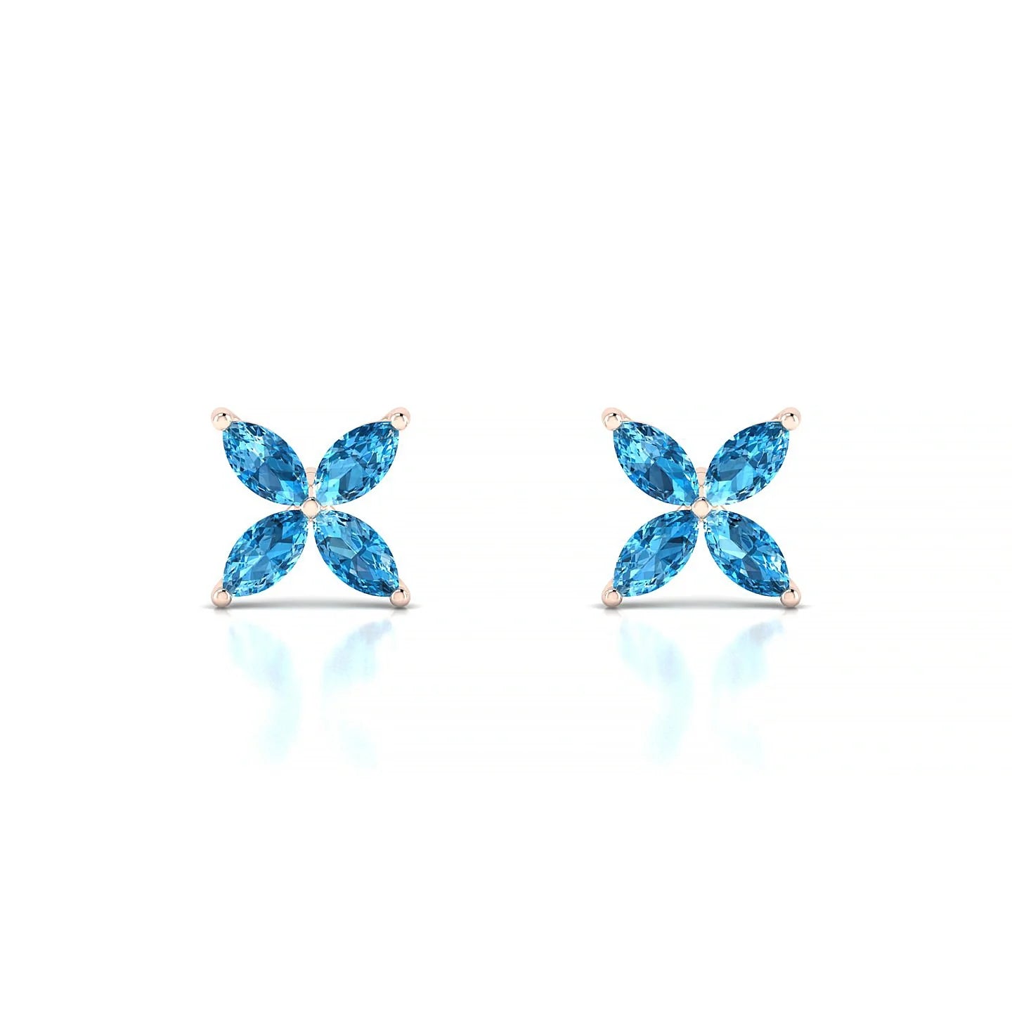 Glimpse | 18k Rose Gold 4 x 2 mm Marquise Topaz Earrings