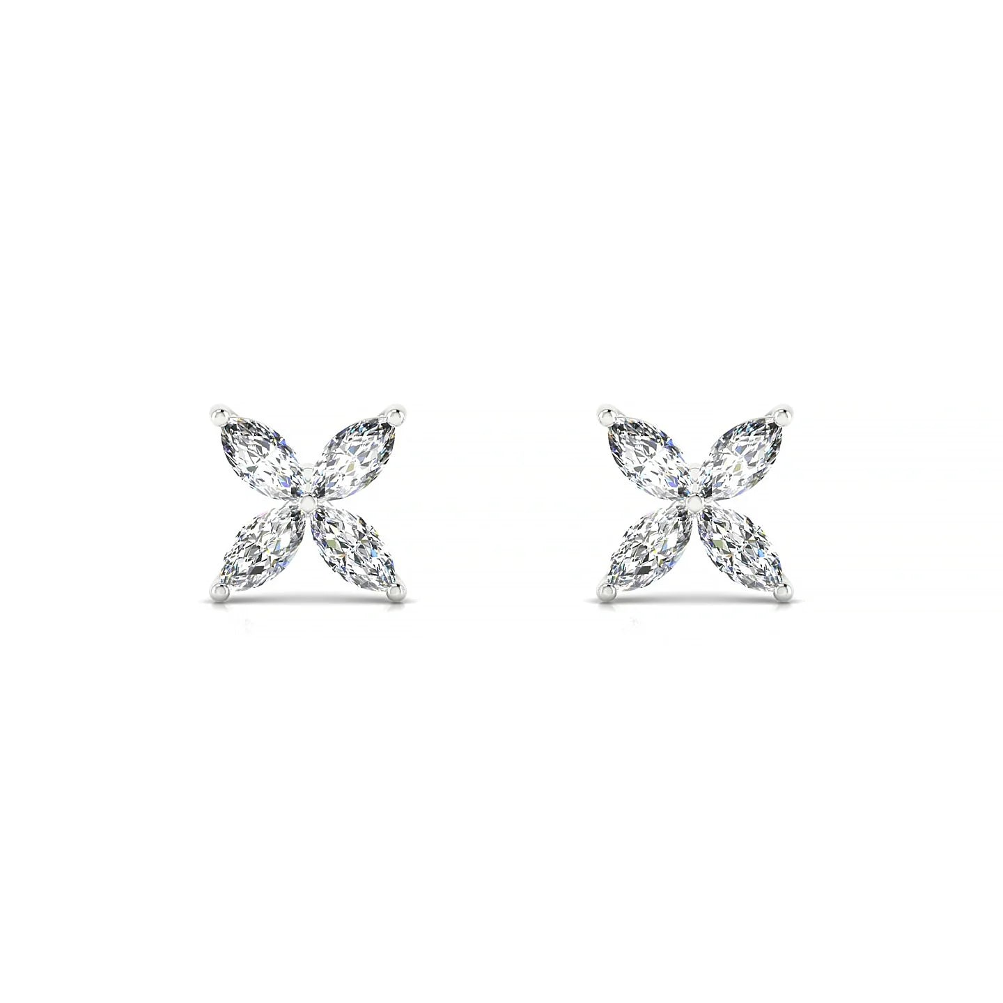 Glimpse | 18k White Gold 4 x 2 mm Marquise Diamond Earrings