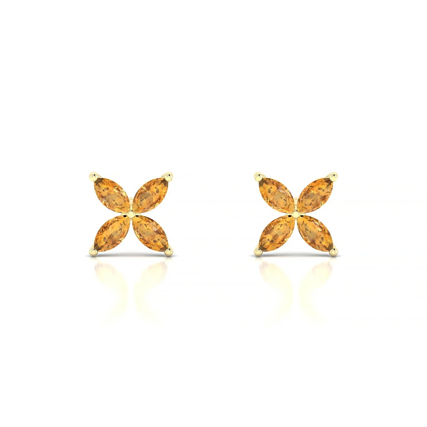 Glimpse | 18k Yellow Gold 4 x 2 mm Marquise Citrine Earrings