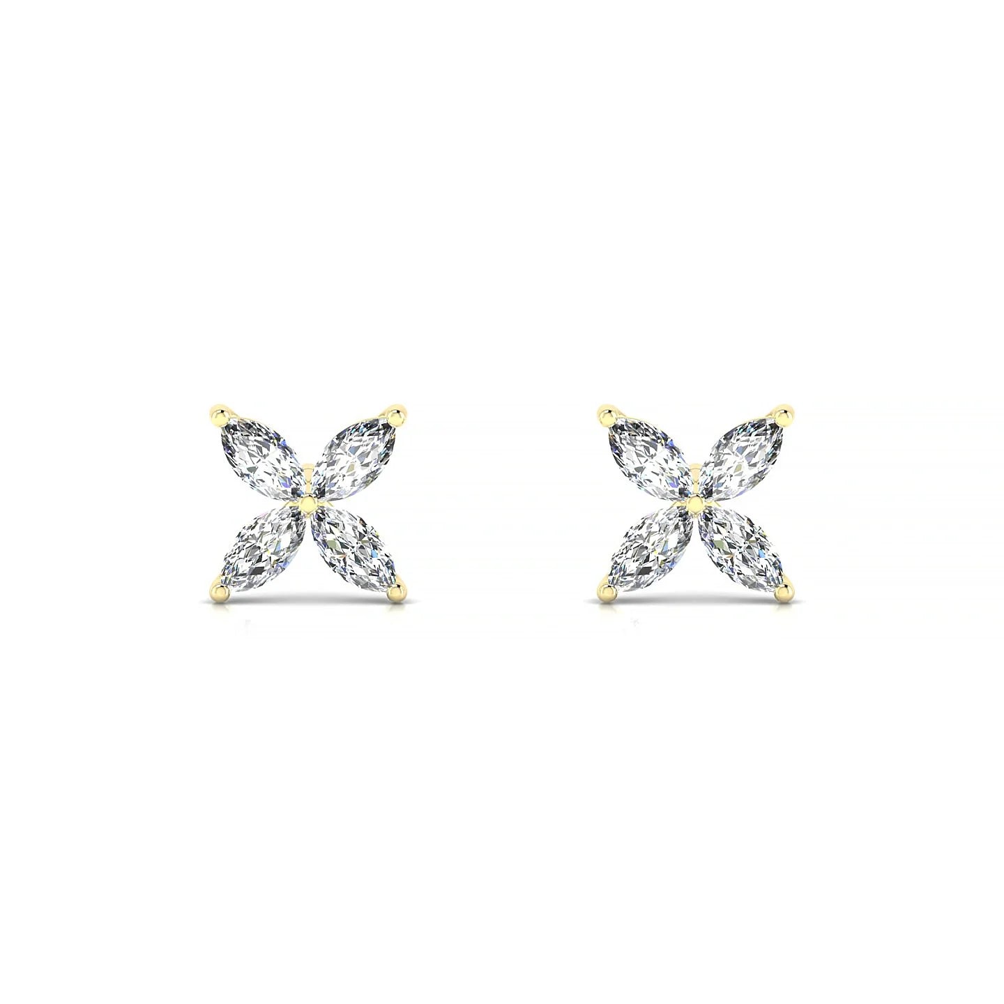 Glimpse | 18k Yellow Gold 4 x 2 mm Marquise Diamond Earrings