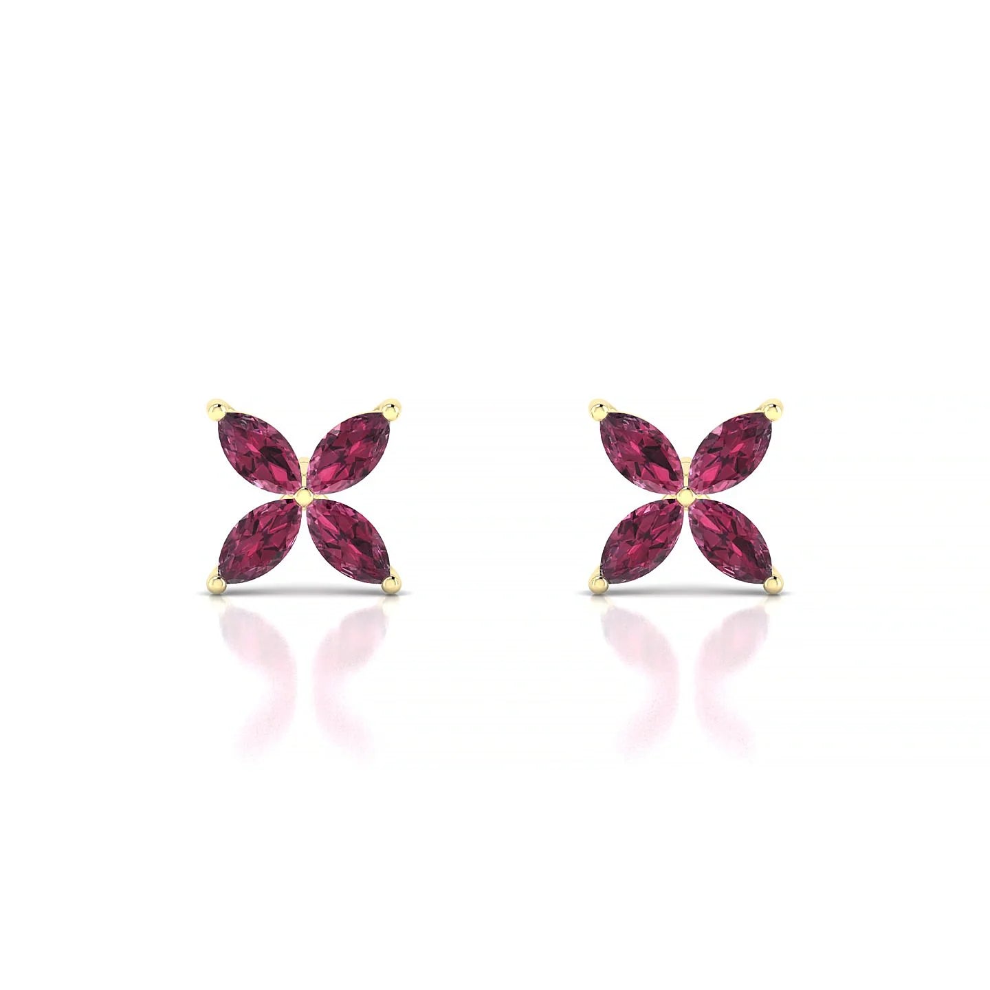 Glimpse | 18k Yellow Gold 4 x 2 mm Marquise Rhodolite Earrings