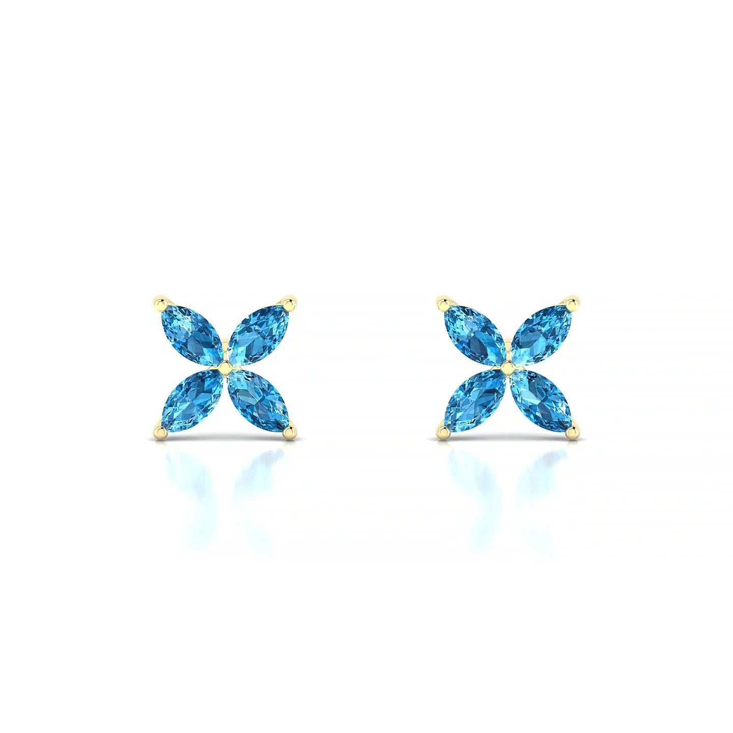 Glimpse | 18k Yellow Gold 4 x 2 mm Marquise Topaz Earrings
