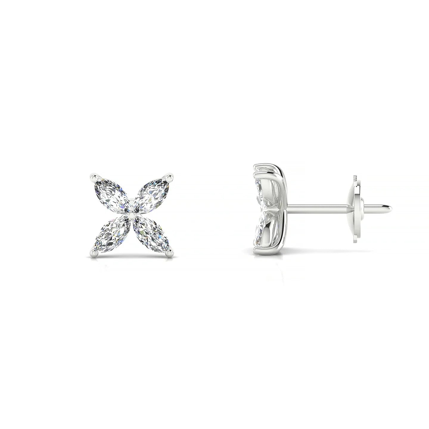 Glimpse | 18k White Gold 4 x 2 mm Marquise Diamond Earrings