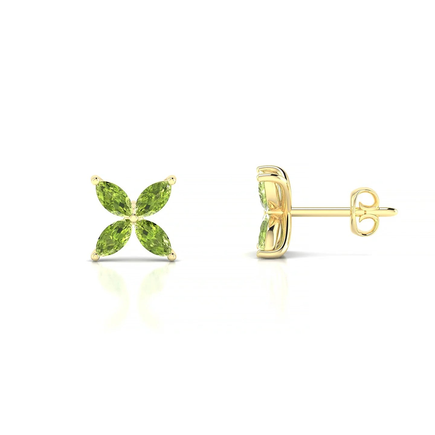Glimpse | 18k Yellow Gold 4 x 2 mm Marquise Peridot Earrings