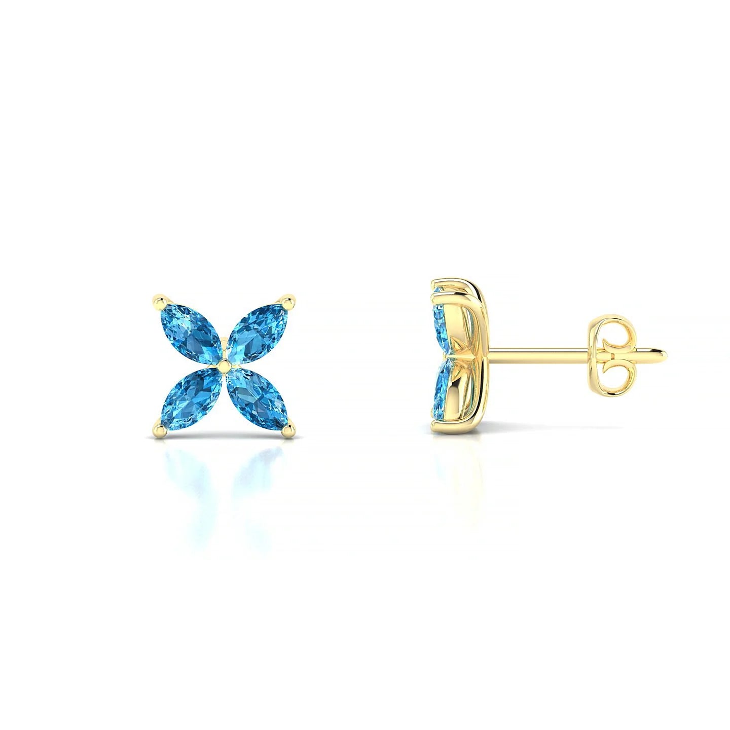 Glimpse | 18k Yellow Gold 4 x 2 mm Marquise Topaz Earrings