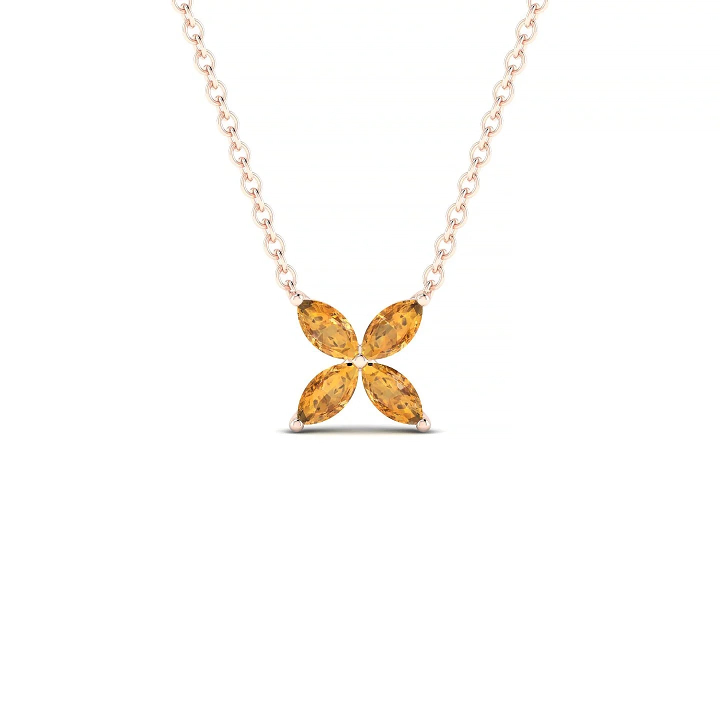 Glimpse | 18k Rose Gold 4 x 2 mm Marquise Citrine Pendant