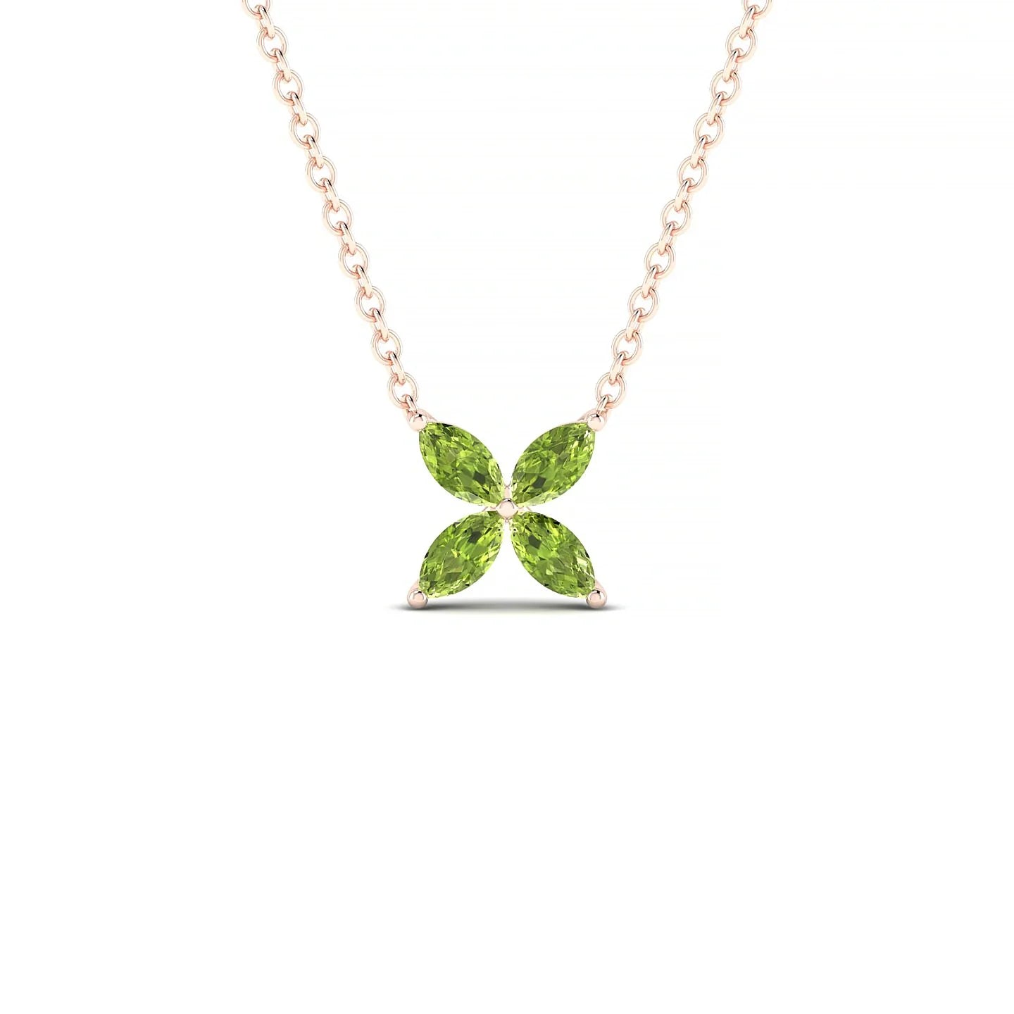Glimpse | 18k Rose Gold 4 x 2 mm Marquise Peridot Pendant
