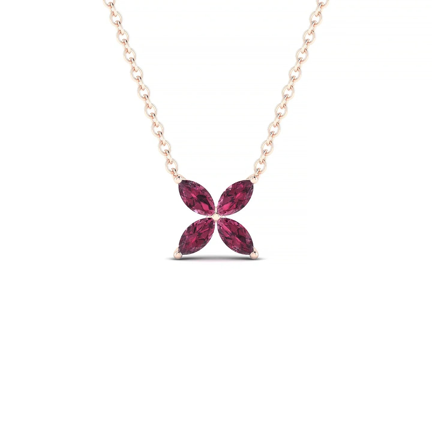 Glimpse | 18k Rose Gold 4 x 2 mm Marquise Rhodolite Pendant