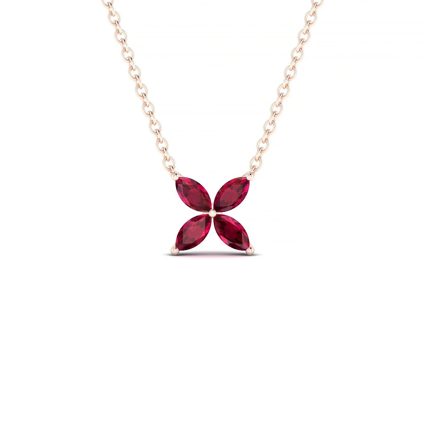 Glimpse | 18k Rose Gold 4 x 2 mm Marquise Ruby Pendant