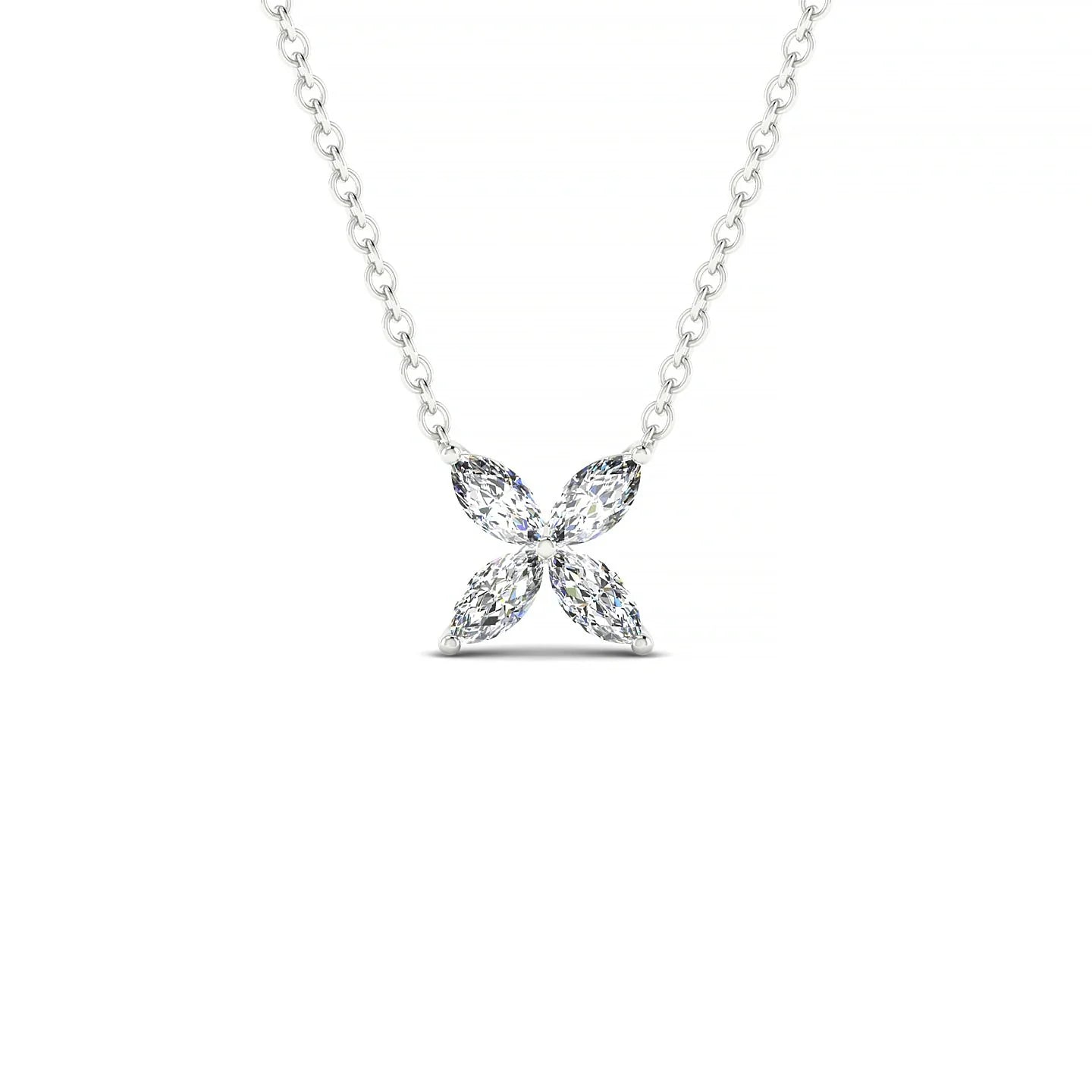 Glimpse | 18k White Gold 4 x 2 mm Marquise Diamond Pendant