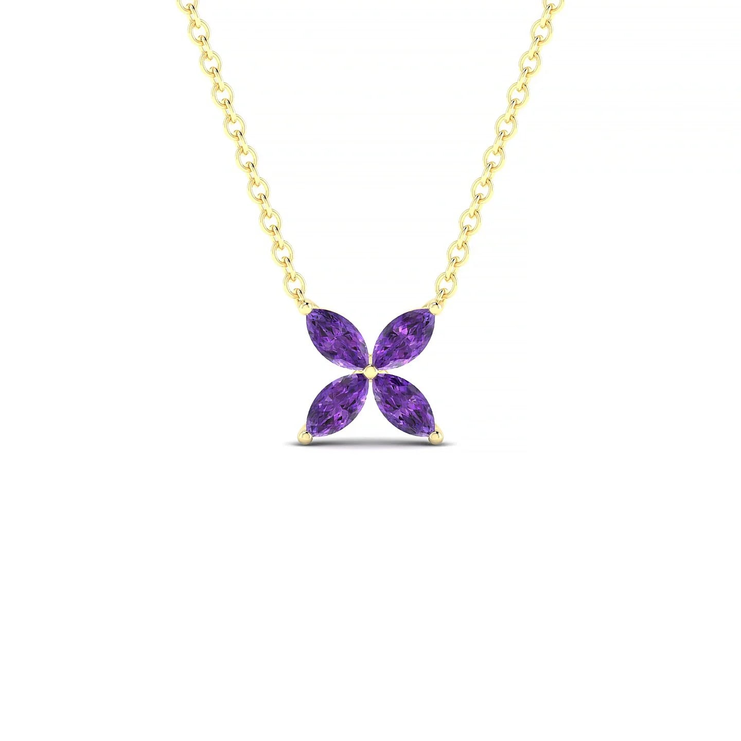 Glimpse | 18k Yellow Gold 4 x 2 mm Marquise Amethyst Pendant