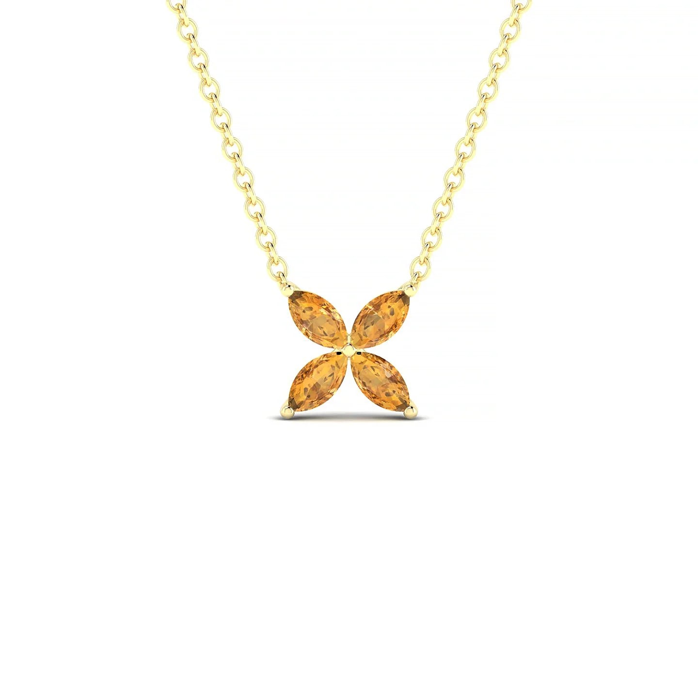 Glimpse | 18k Yellow Gold 4 x 2 mm Marquise Citrine Pendant