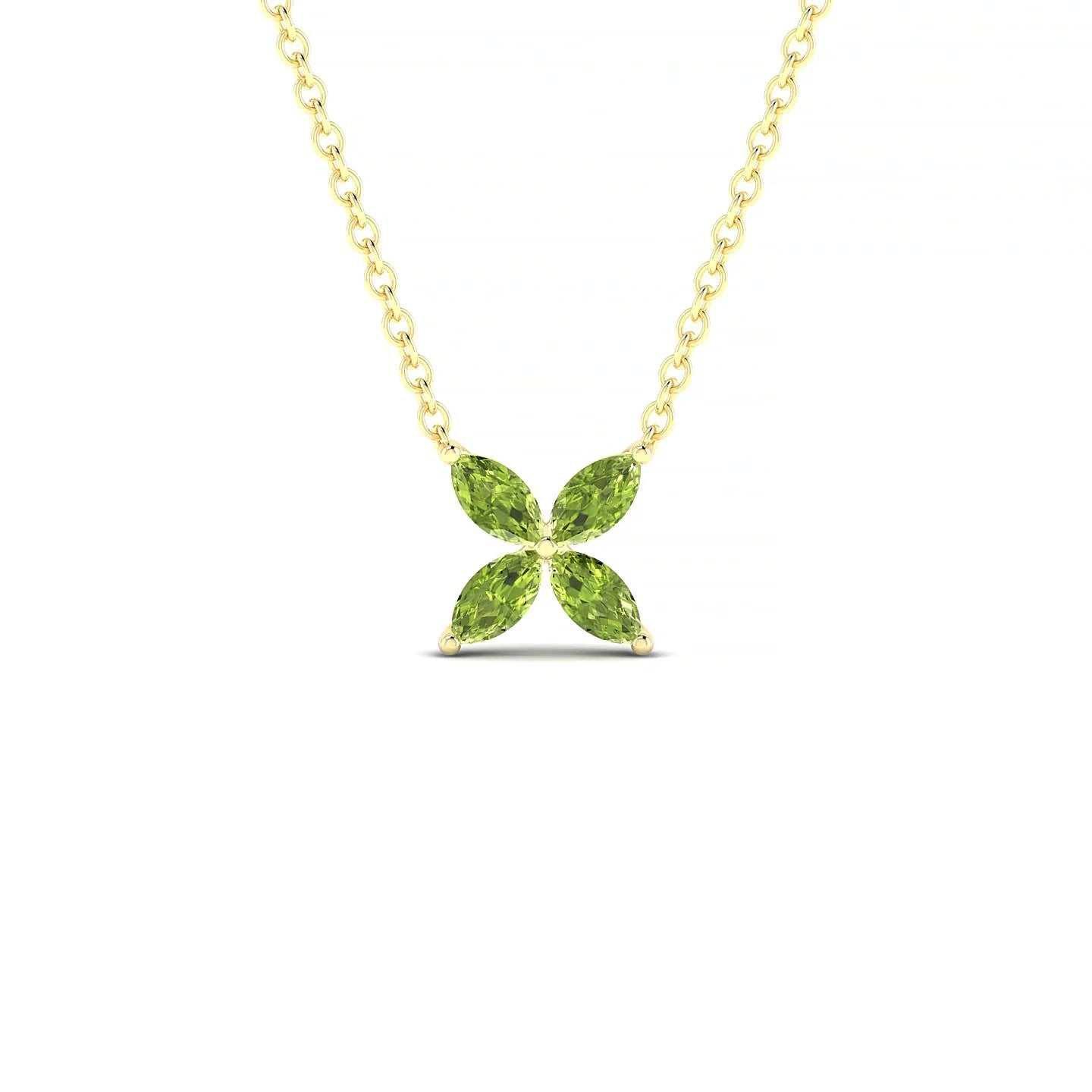 Glimpse | 18k Yellow Gold 4 x 2 mm Marquise Peridot Pendant