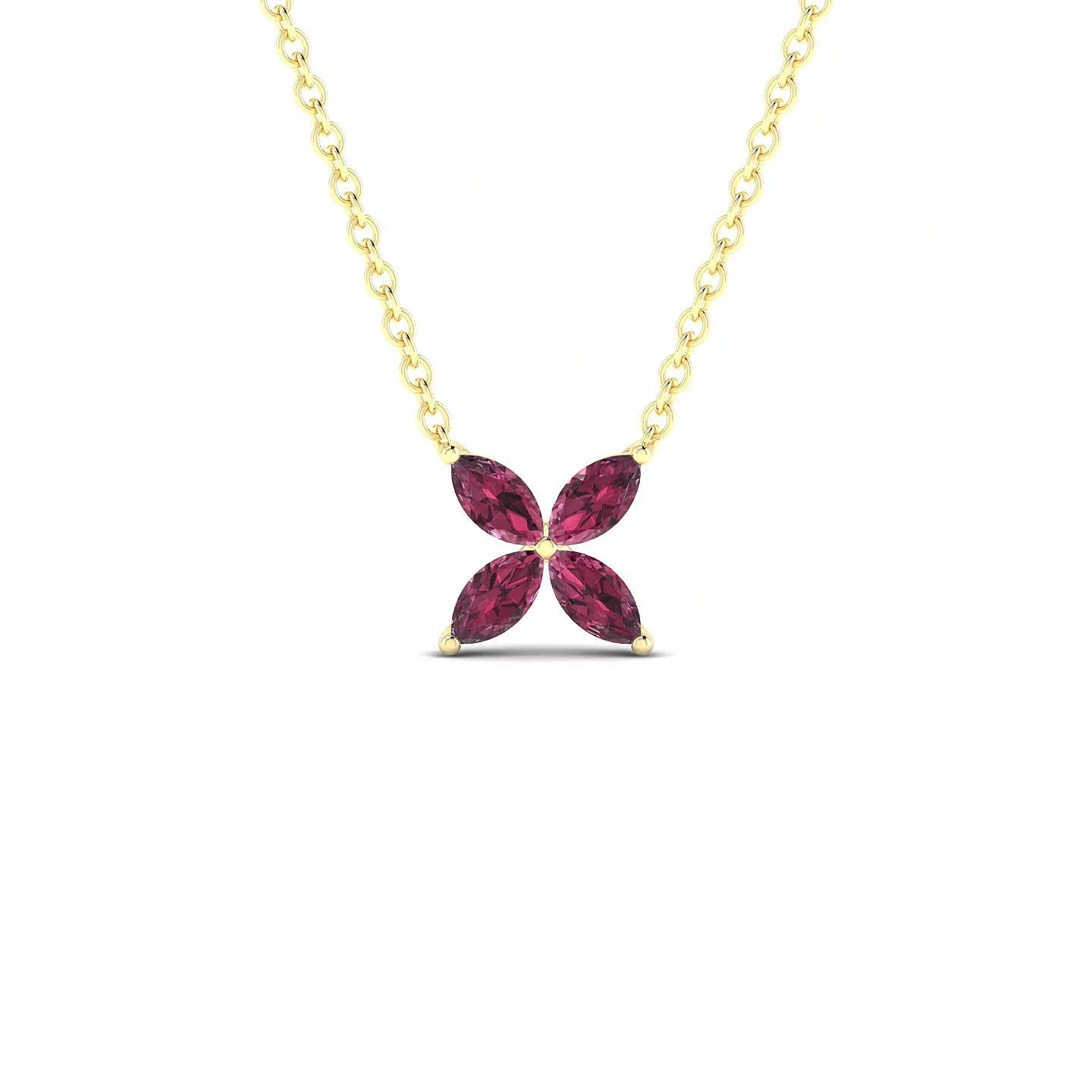 Glimpse | 18k Yellow Gold 4 x 2 mm Marquise Rhodolite Pendant