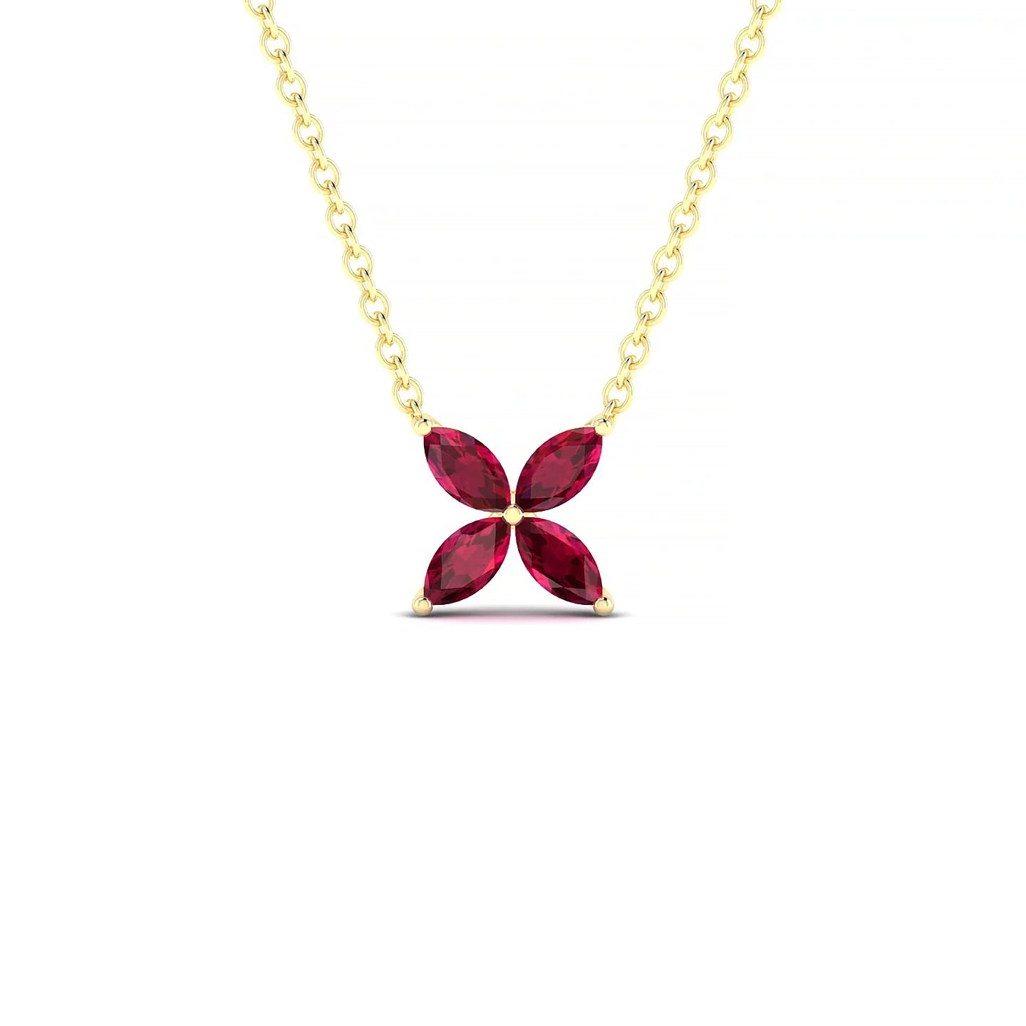 Glimpse | 18k Yellow Gold 4 x 2 mm Marquise Ruby Pendant