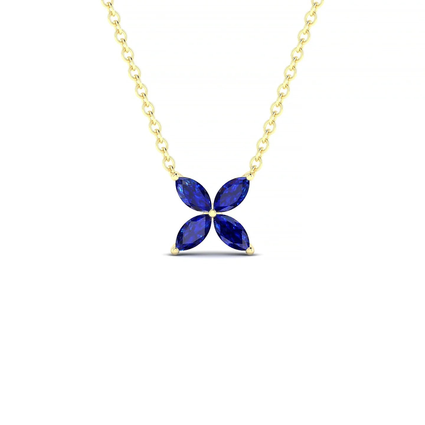 Glimpse | 18k Yellow Gold 4 x 2 mm Marquise Sapphire Pendant
