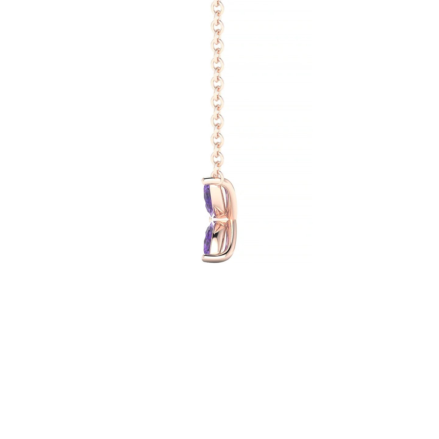 Glimpse | 18k Rose Gold 4 x 2 mm Marquise Amethyst Pendant
