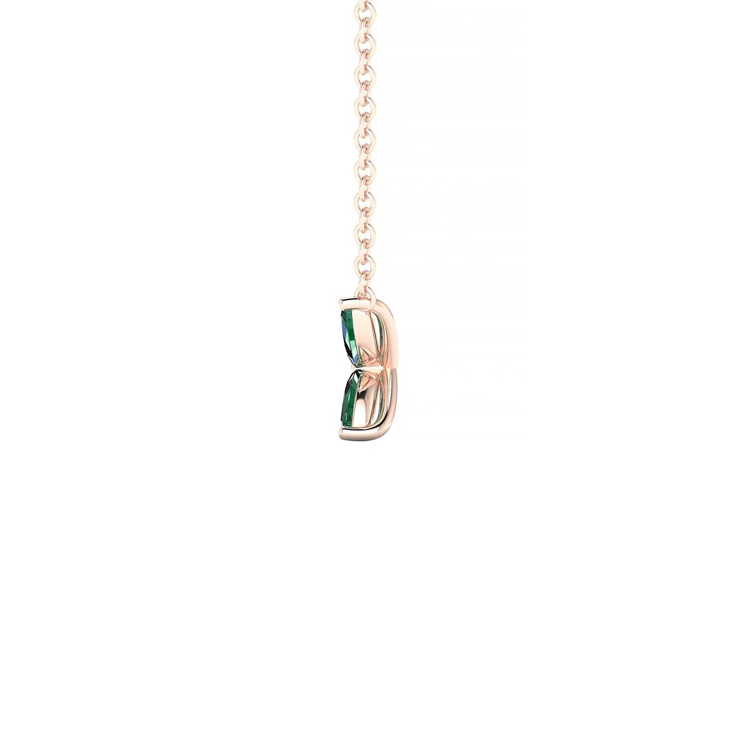 Glimpse | 18k Rose Gold 4 x 2 mm Marquise Emerald Pendant