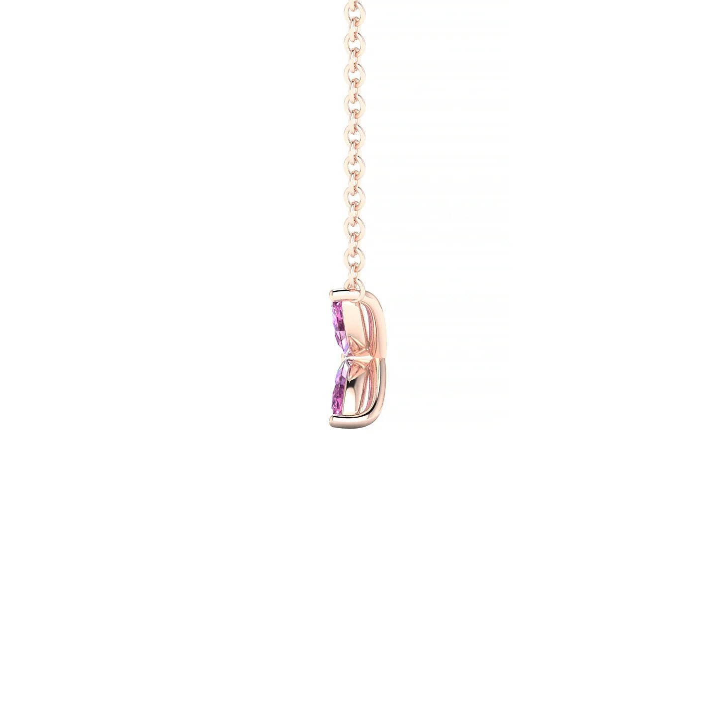 Glimpse | 18k Rose Gold 4 x 2 mm Marquise Pink Sapphire Pendant