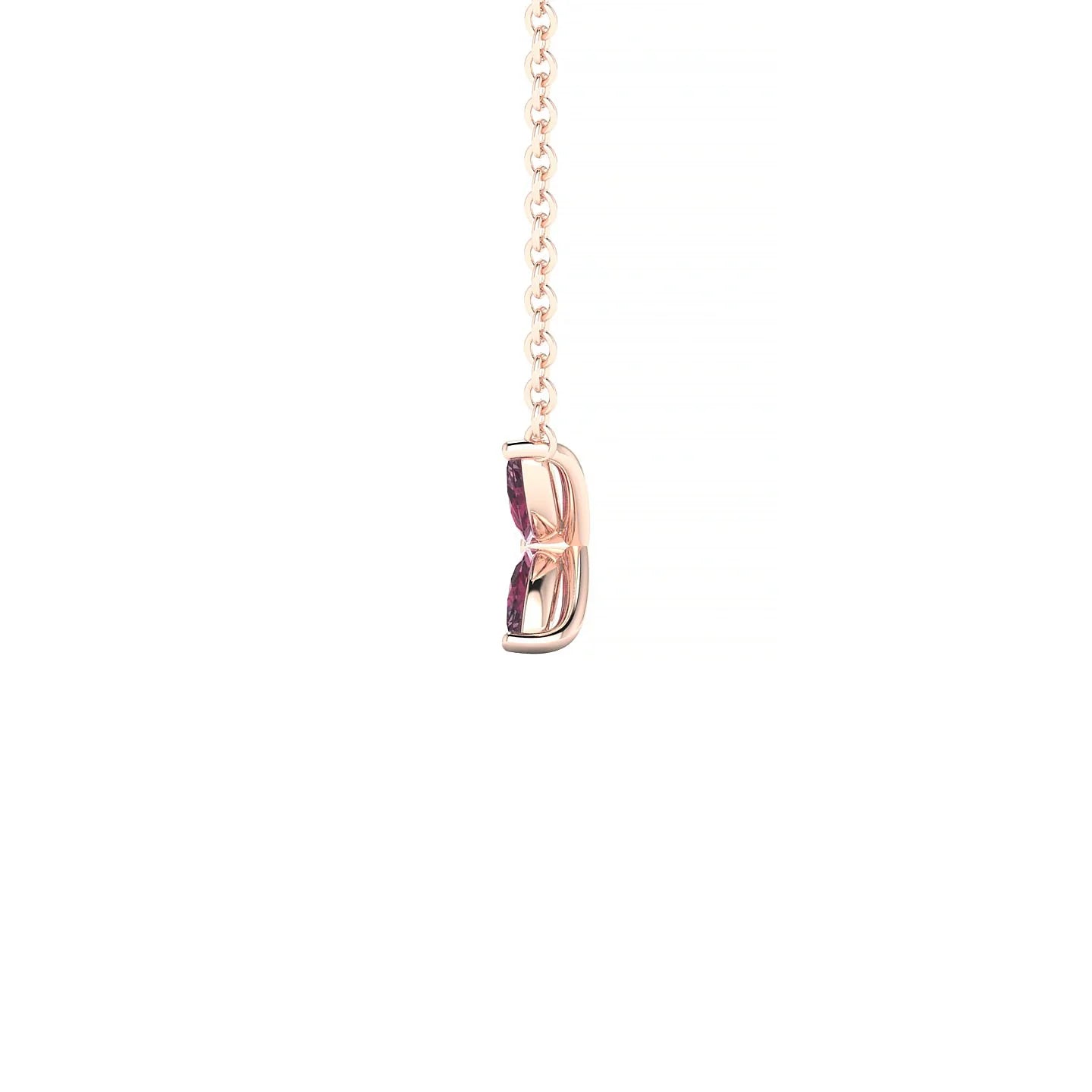 Glimpse | 18k Rose Gold 4 x 2 mm Marquise Rhodolite Pendant