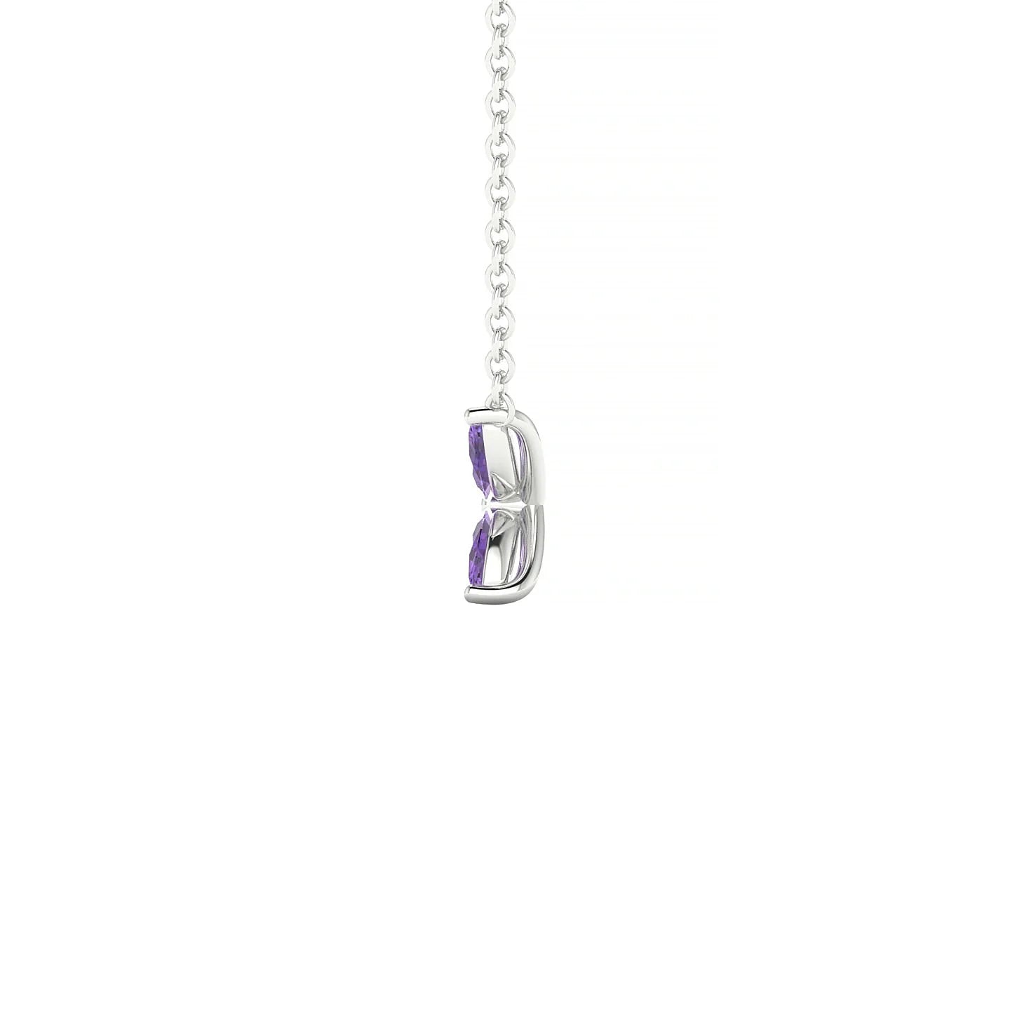 Glimpse | 18k White Gold 4 x 2 mm Marquise Amethyst Pendant