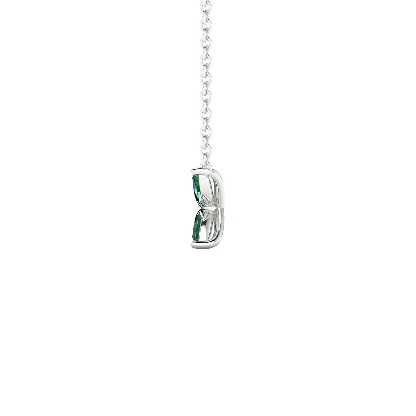 Glimpse | 18k White Gold 4 x 2 mm Marquise Emerald Pendant