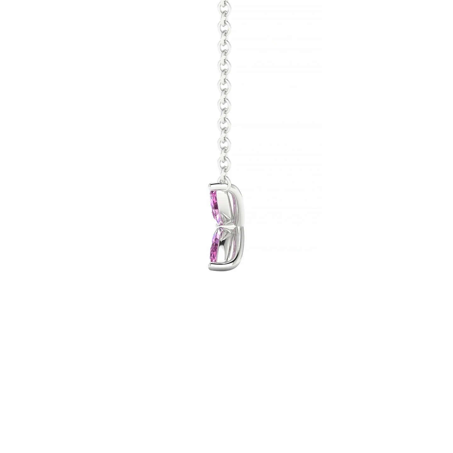 Glimpse | 18k White Gold 4 x 2 mm Marquise Pink Sapphire Pendant