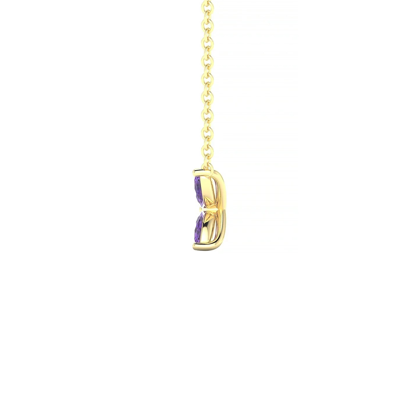 Glimpse | 18k Yellow Gold 4 x 2 mm Marquise Amethyst Pendant