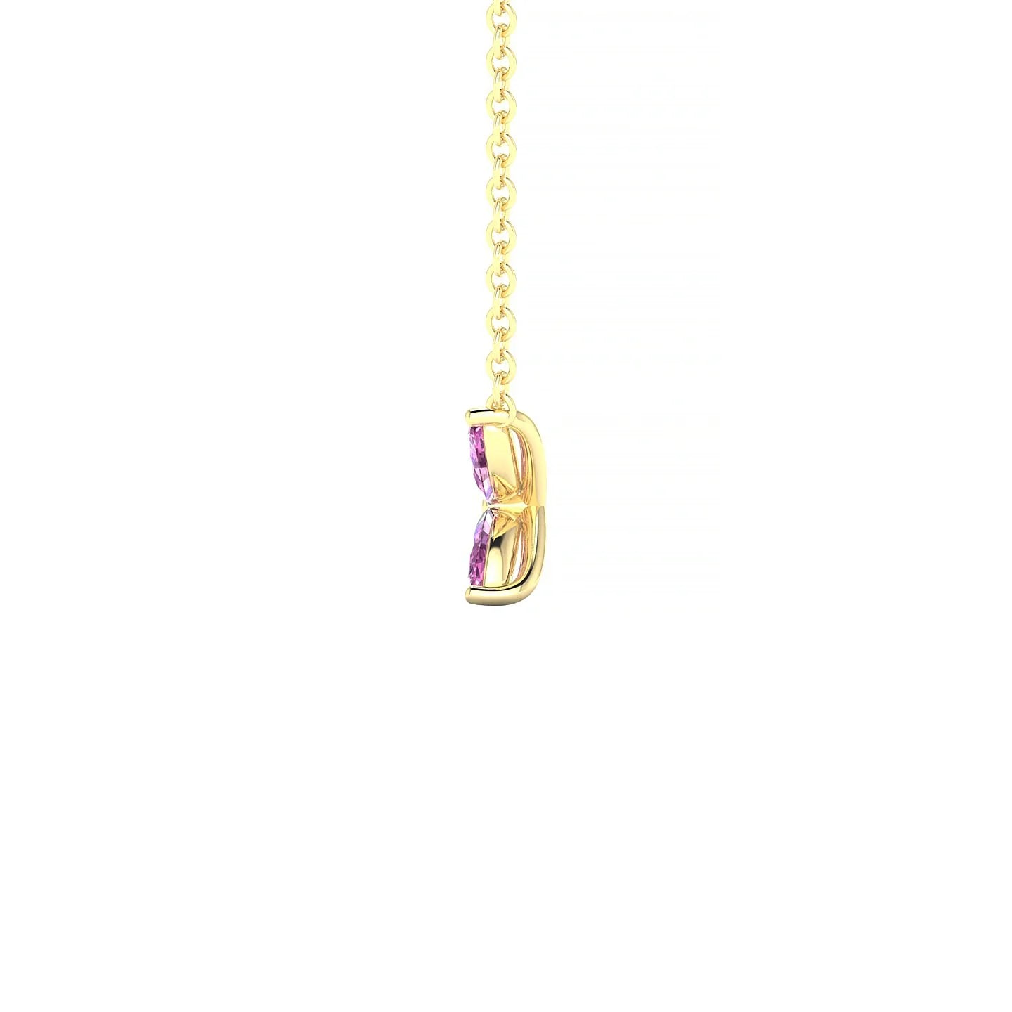 Glimpse | 18k Yellow Gold 4 x 2 mm Marquise Pink Sapphire Pendant