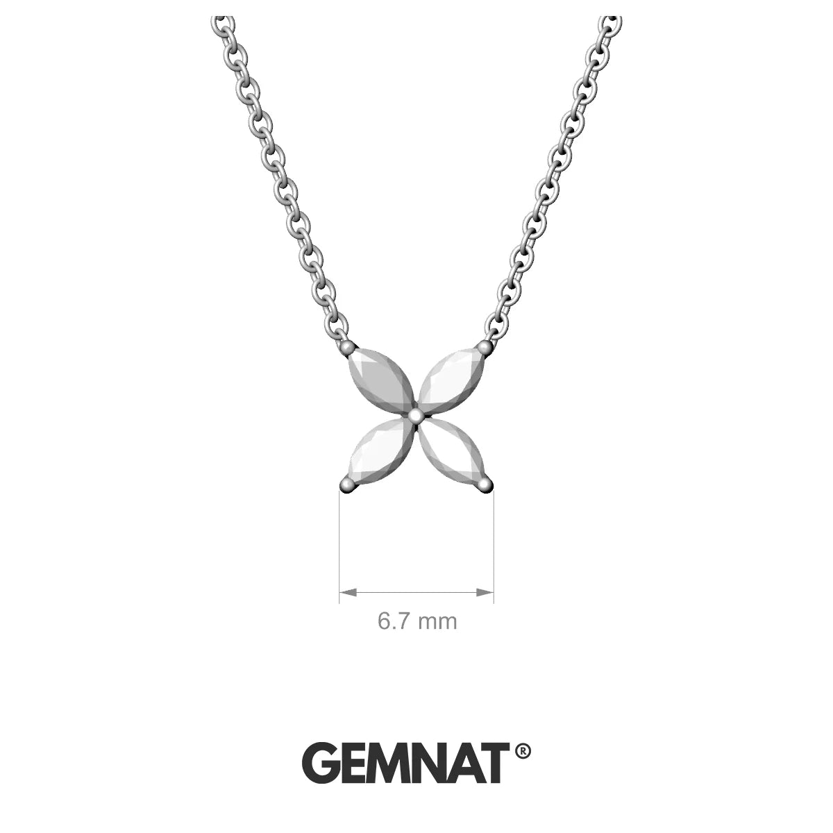 Glimpse | 18k White Gold 4 x 2 mm Marquise Topaz Pendant