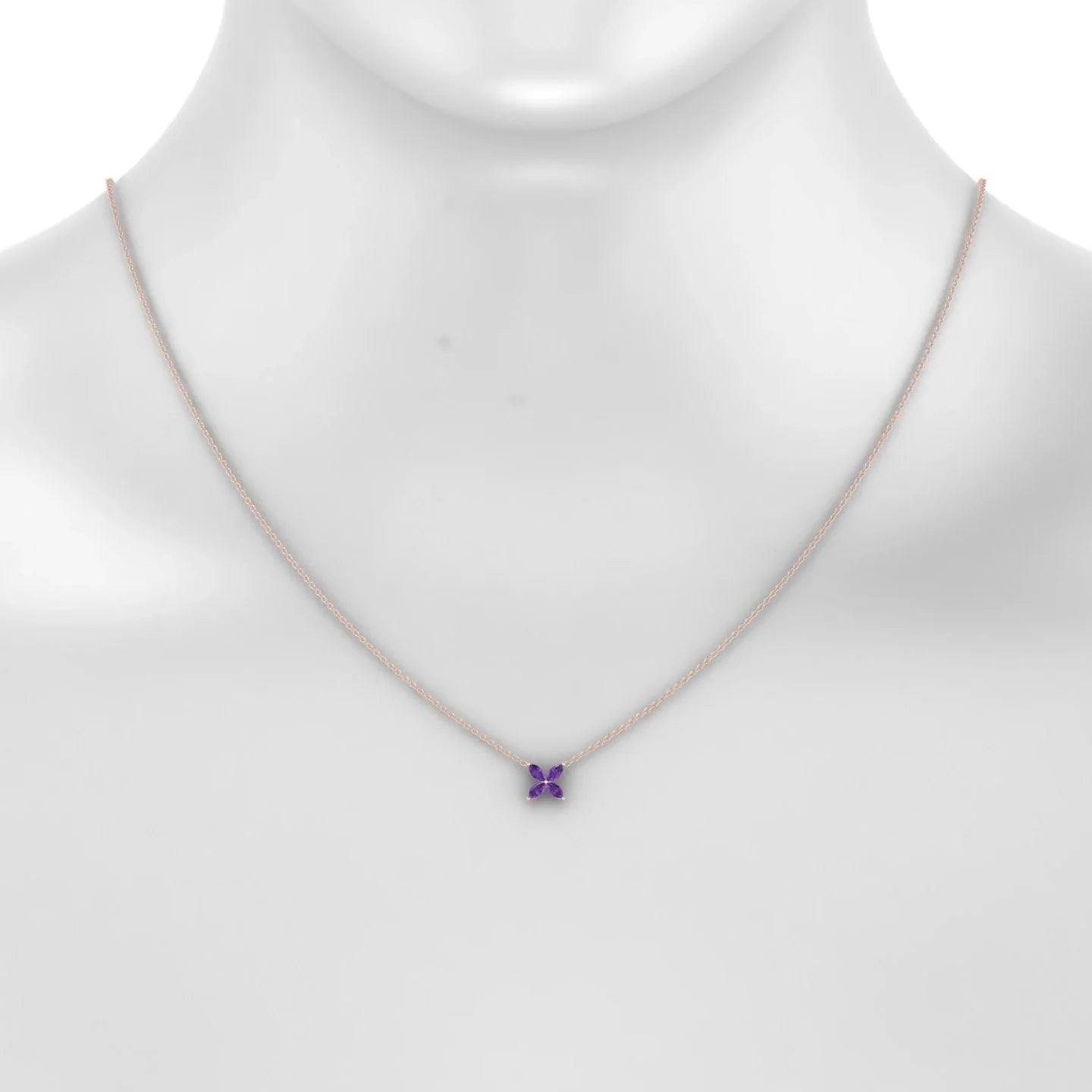 Glimpse | 18k Rose Gold 4 x 2 mm Marquise Amethyst Pendant