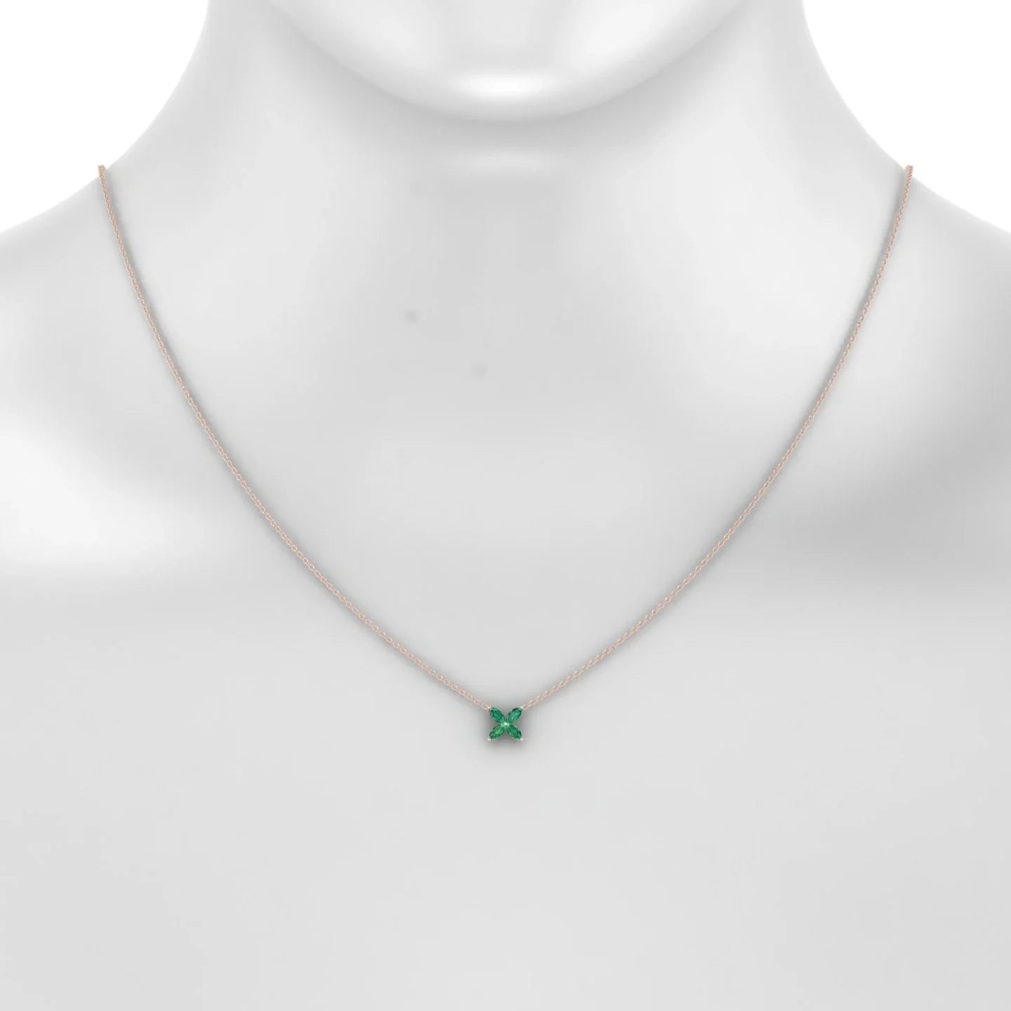 Glimpse | 18k Rose Gold 4 x 2 mm Marquise Emerald Pendant