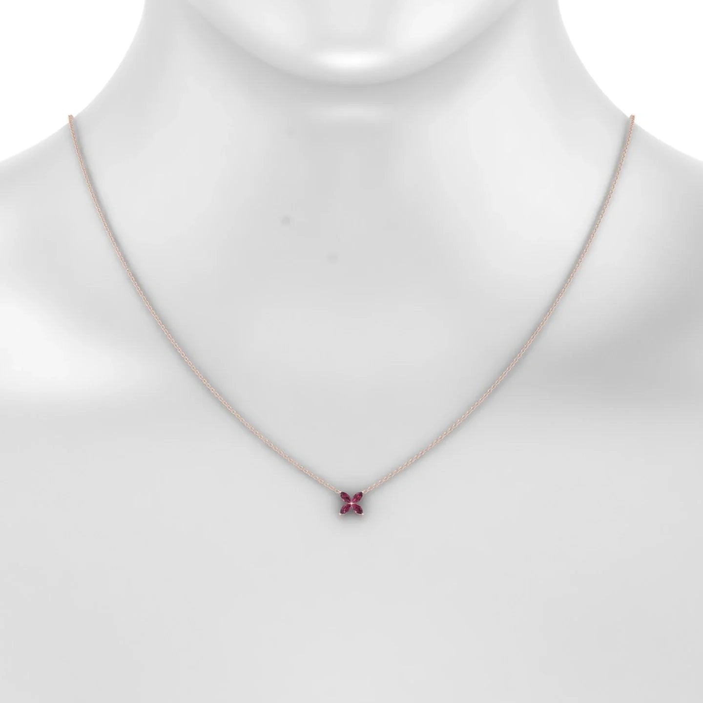 Glimpse | 18k Rose Gold 4 x 2 mm Marquise Rhodolite Pendant