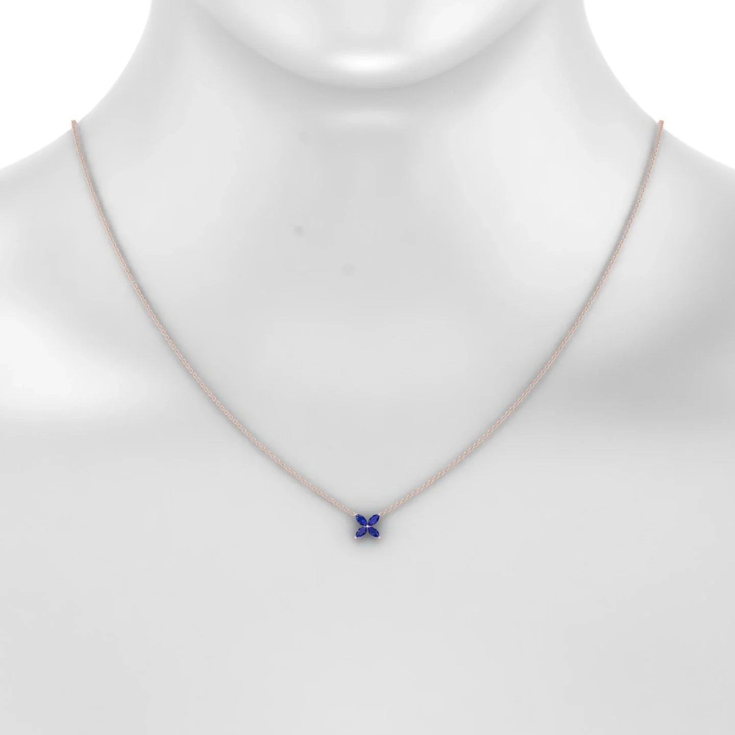 Glimpse | 18k Rose Gold 4 x 2 mm Marquise Sapphire Pendant