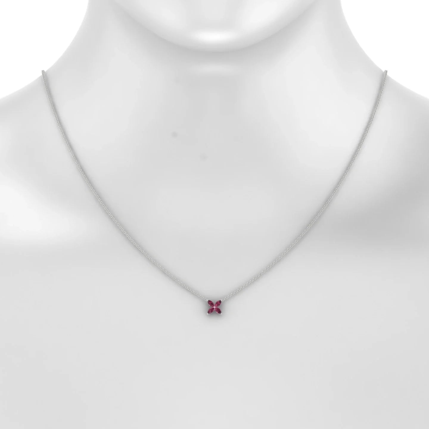 Glimpse | 18k White Gold 4 x 2 mm Marquise Rhodolite Pendant