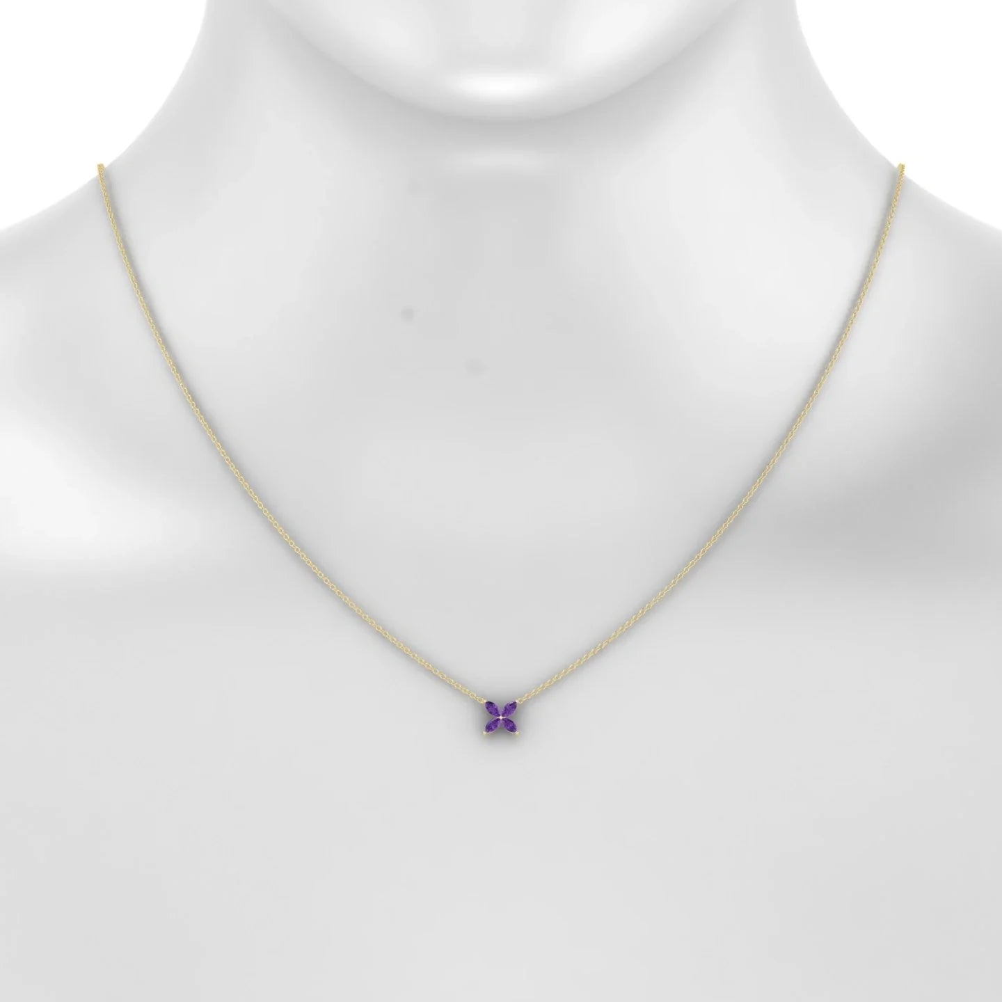 Glimpse | 18k Yellow Gold 4 x 2 mm Marquise Amethyst Pendant