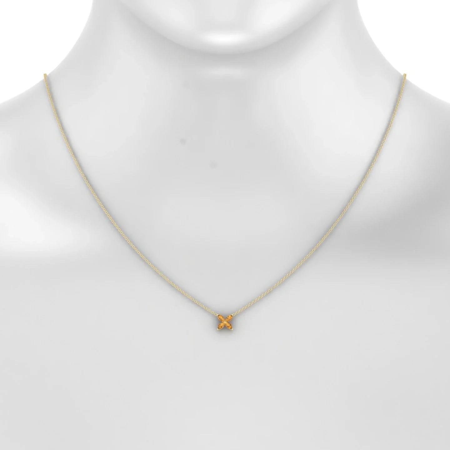 Glimpse | 18k Yellow Gold 4 x 2 mm Marquise Citrine Pendant