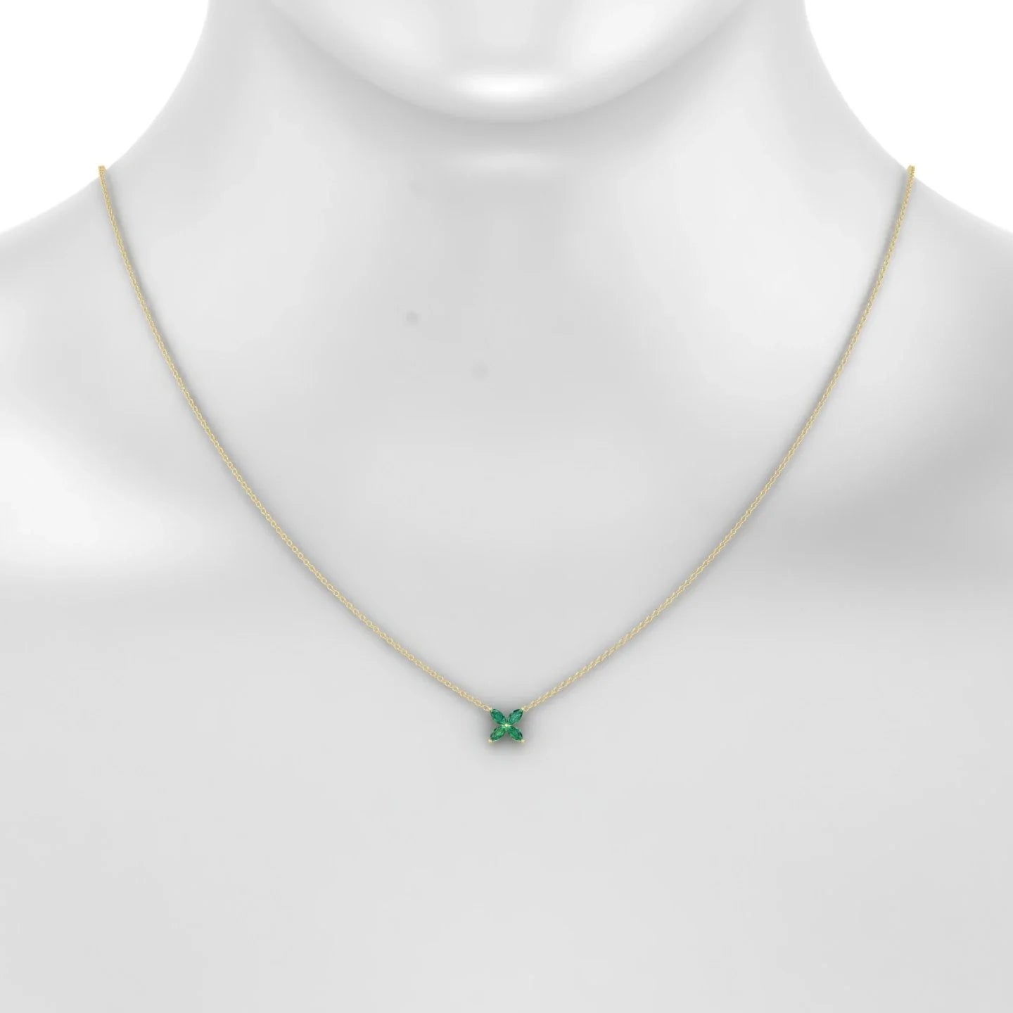Glimpse | 18k Yellow Gold 4 x 2 mm Marquise Emerald Pendant
