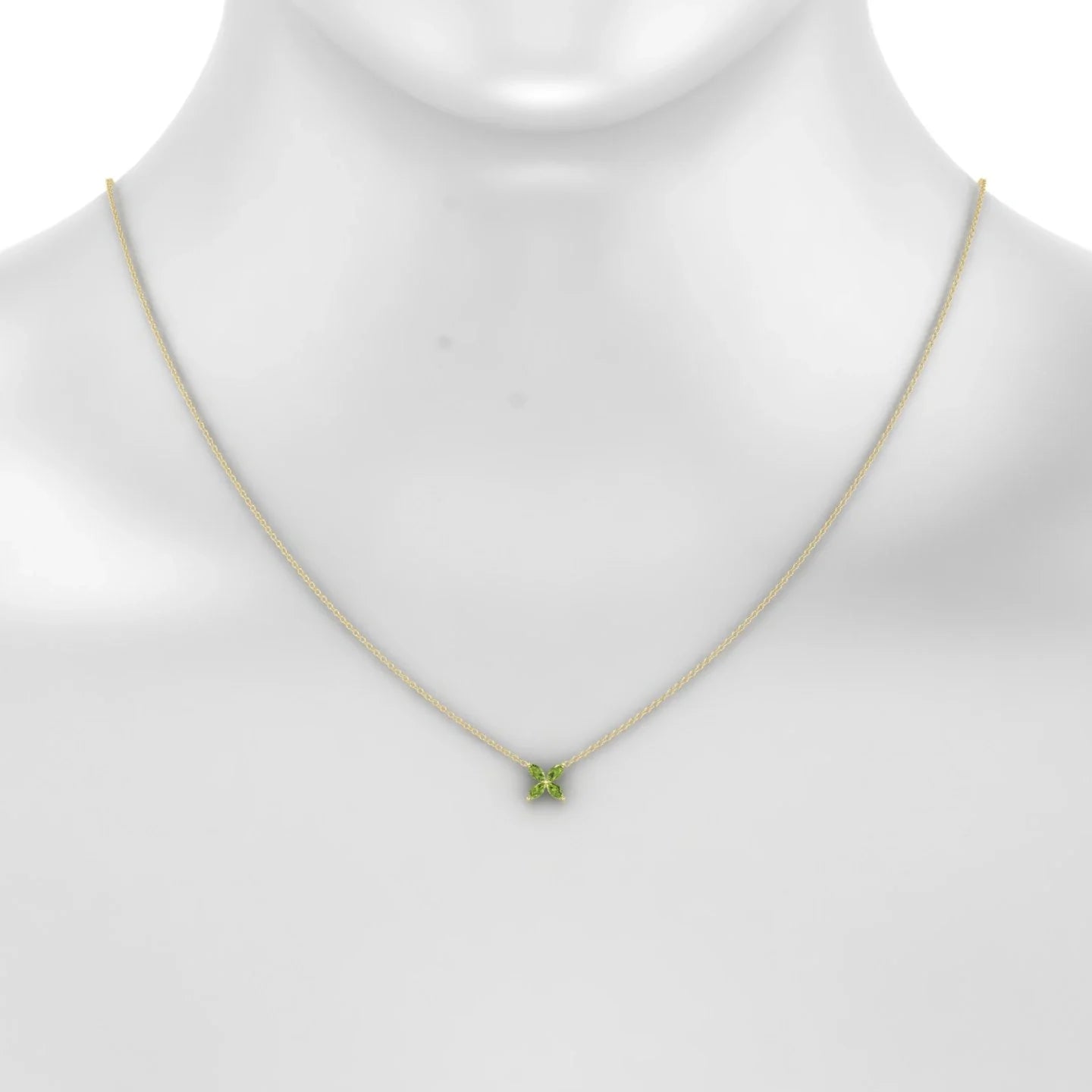 Glimpse | 18k Yellow Gold 4 x 2 mm Marquise Peridot Pendant