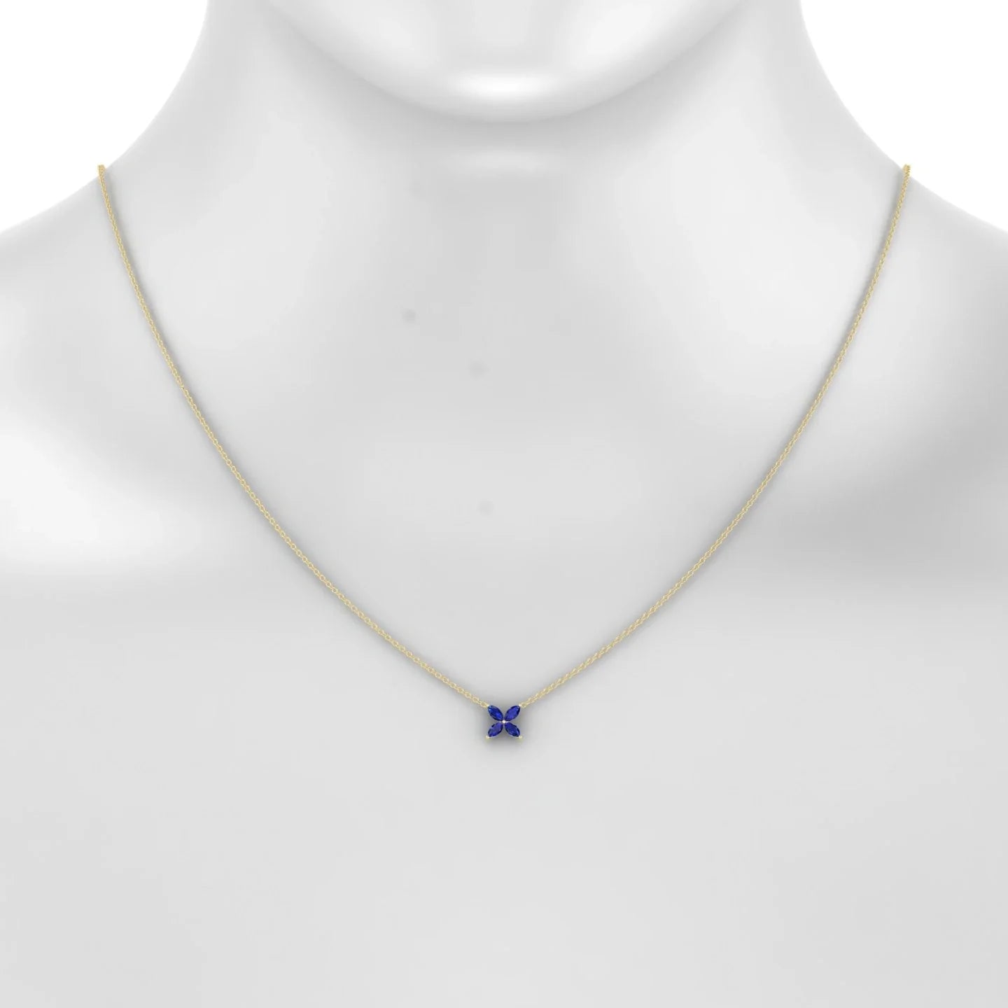 Glimpse | 18k Yellow Gold 4 x 2 mm Marquise Sapphire Pendant