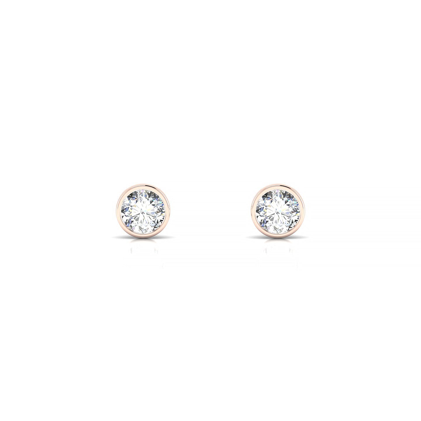 Glow | 18k Rose Gold 3.7 mm Round Diamond Earrings