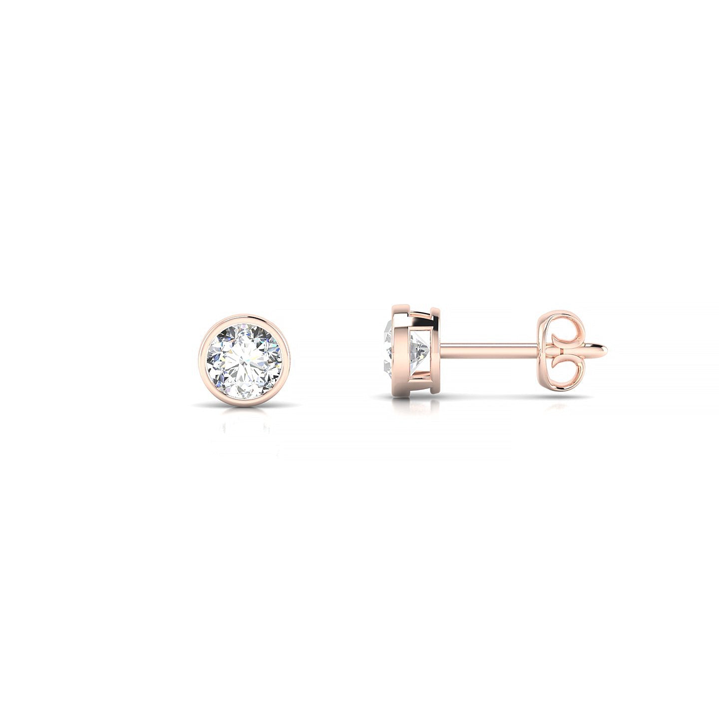 Glow | 18k Rose Gold 3.7 mm Round Diamond Earrings