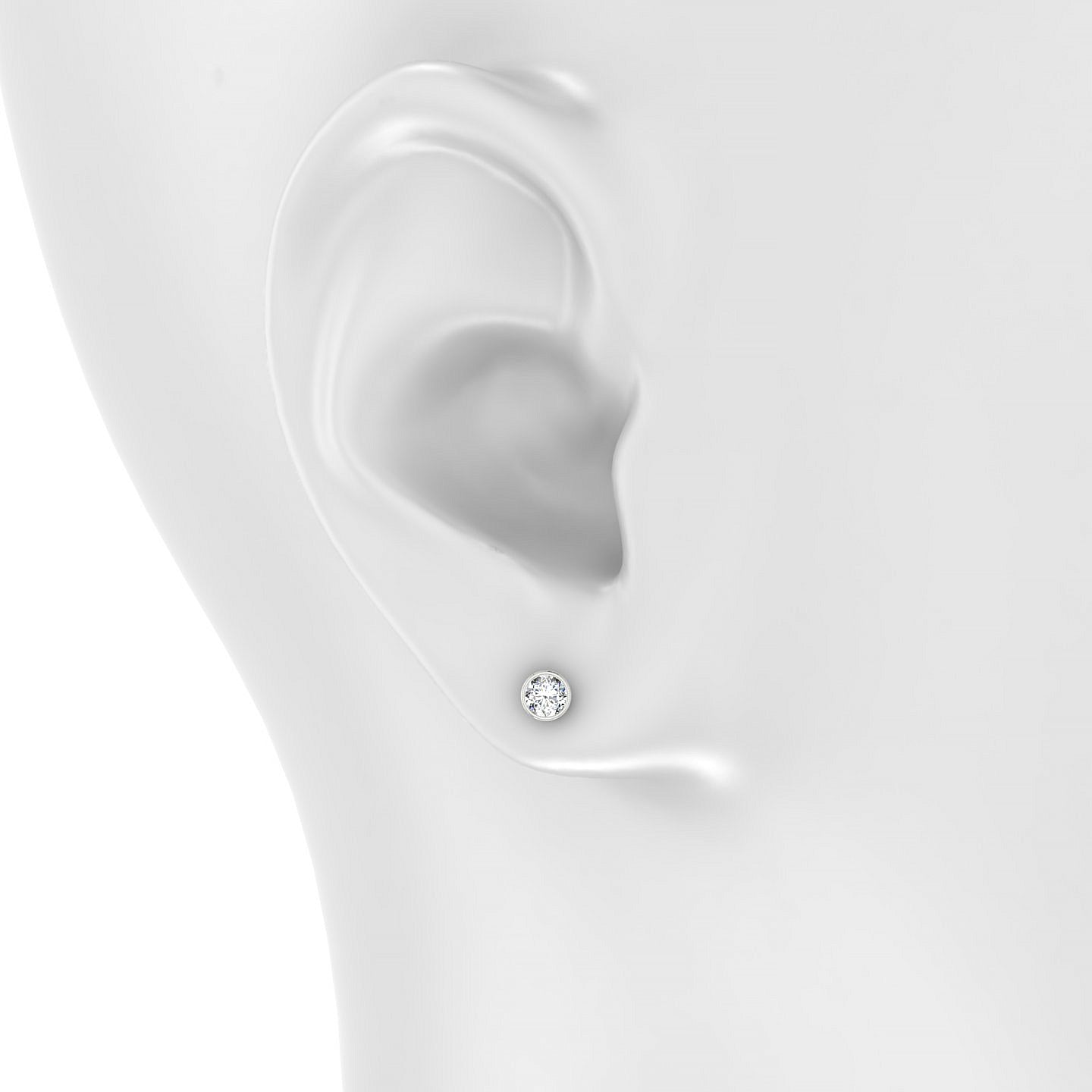 Glow | 18k White Gold 3.7 mm Round Diamond Earrings