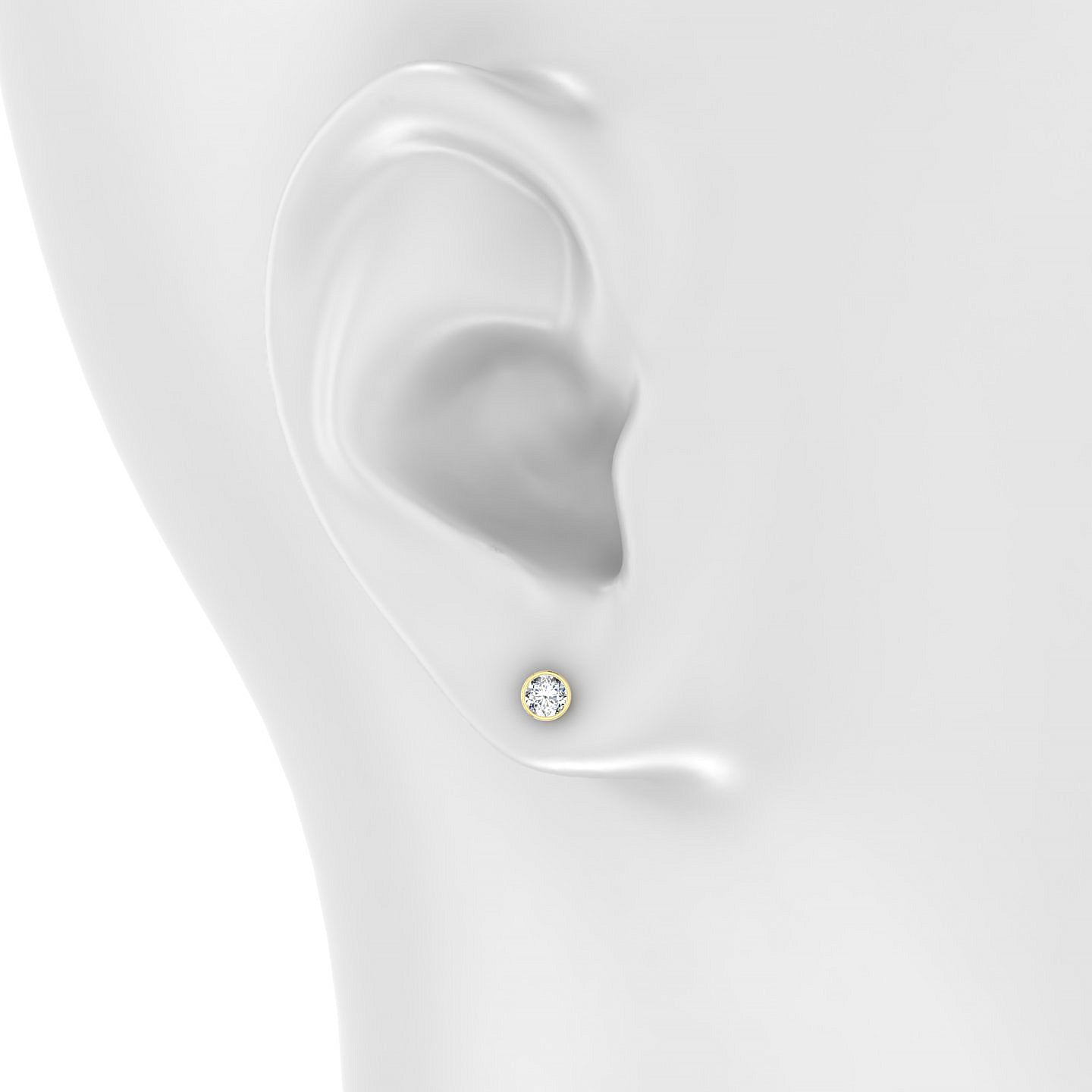 Glow | 18k Yellow Gold 3.7 mm Round Diamond Earrings