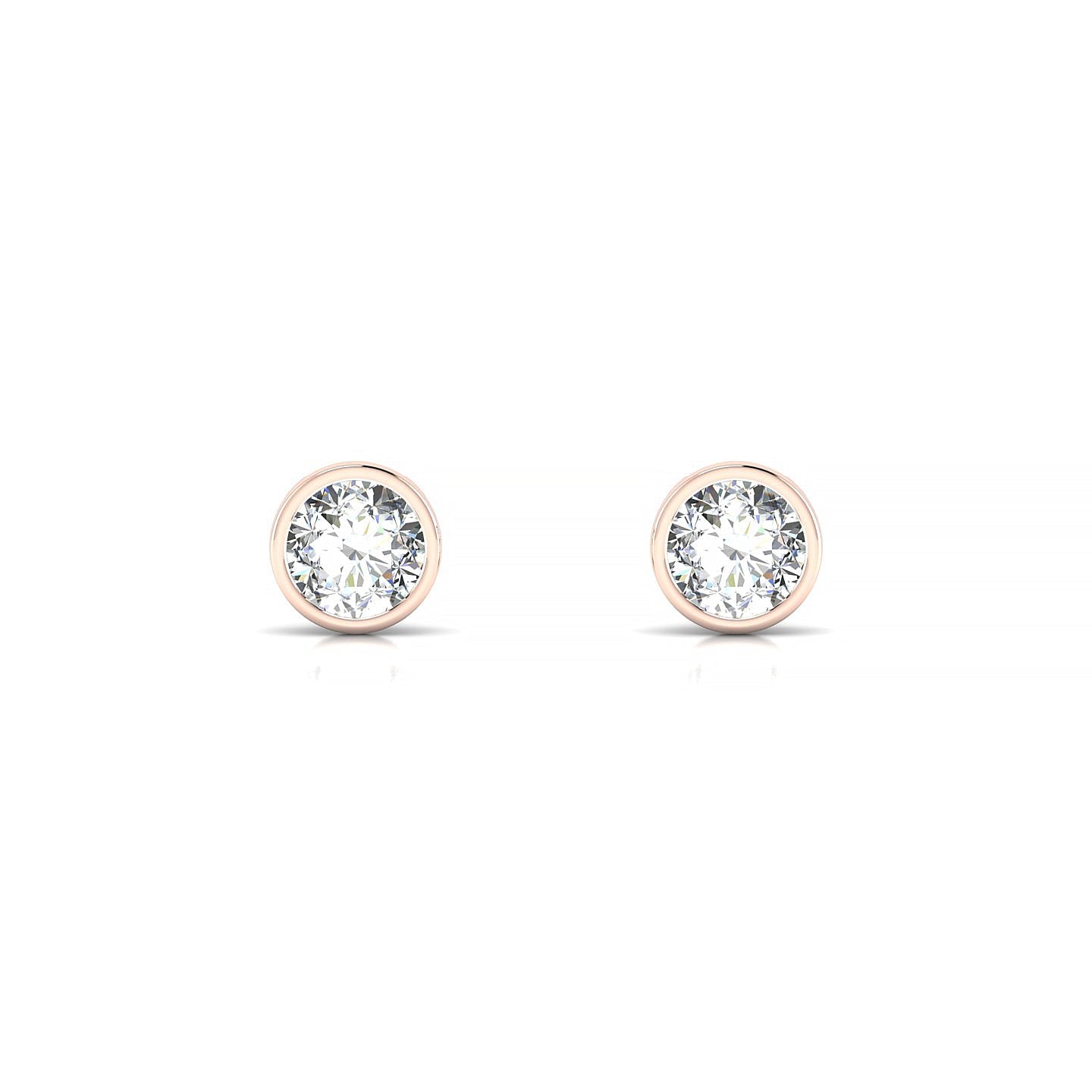Glow | 18k Rose Gold 4.2 mm Round Diamond Earrings