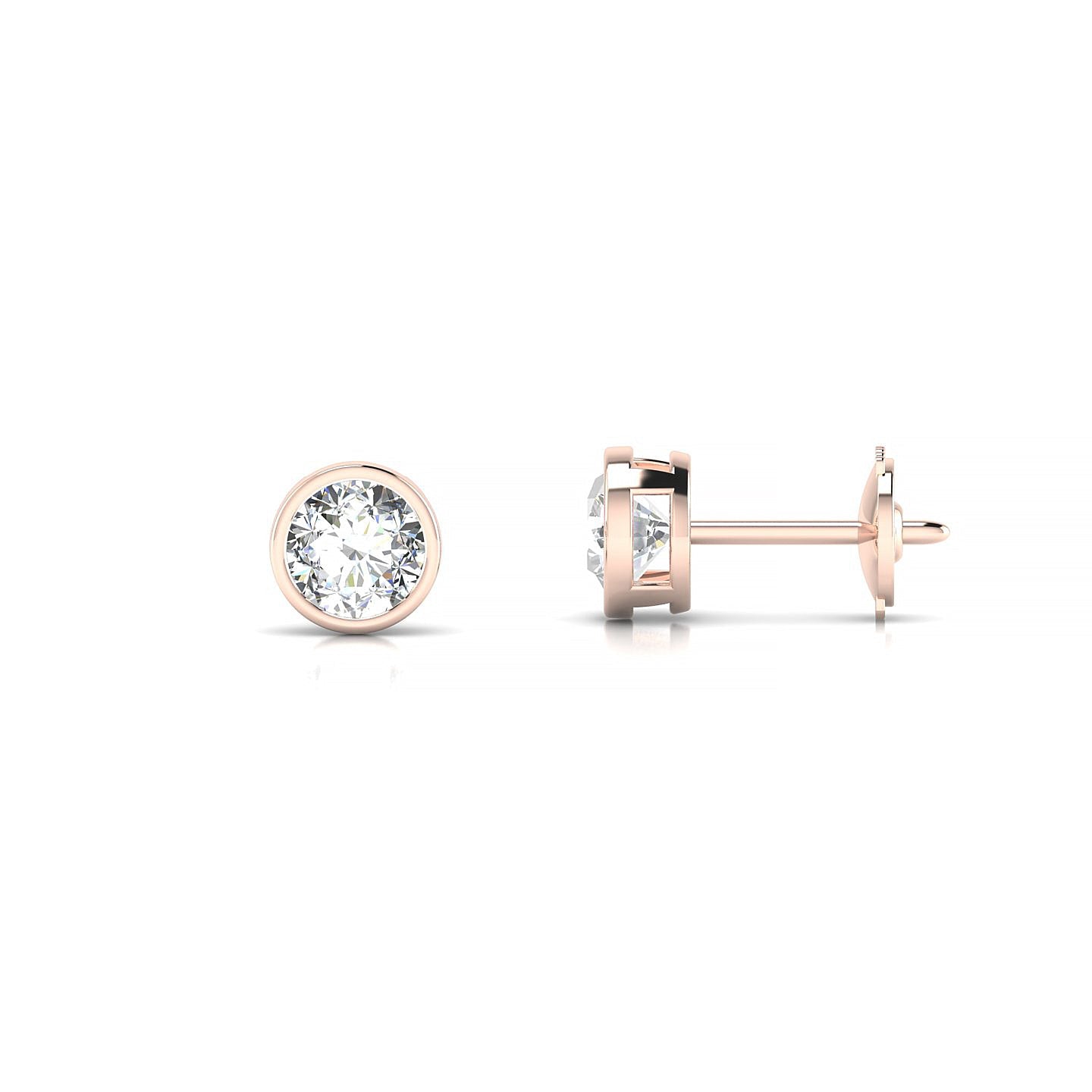 Glow | 18k Rose Gold 4.2 mm Round Diamond Earrings