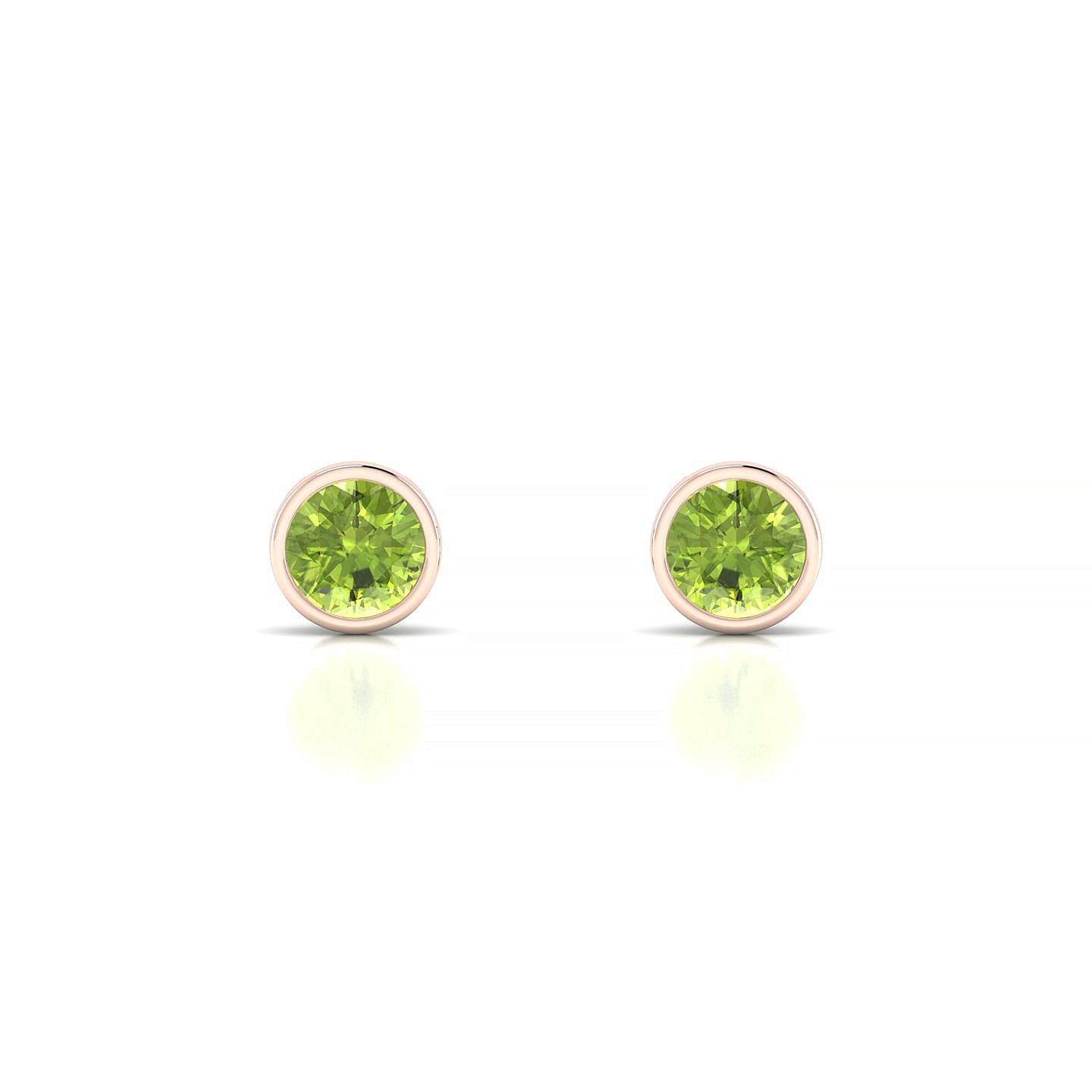 Glow | 18k Rose Gold 4.5 mm Round Peridot Earrings